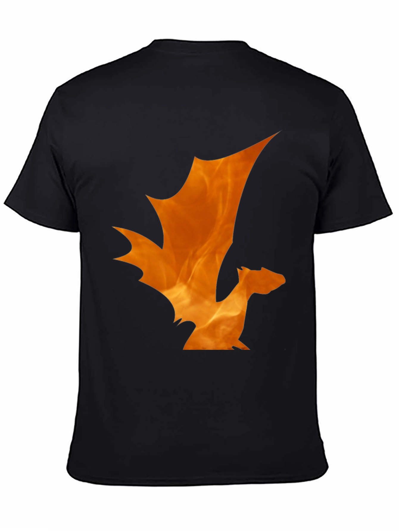 Fiery Dragon Graphic Tee - Black Cotton T-Shirt