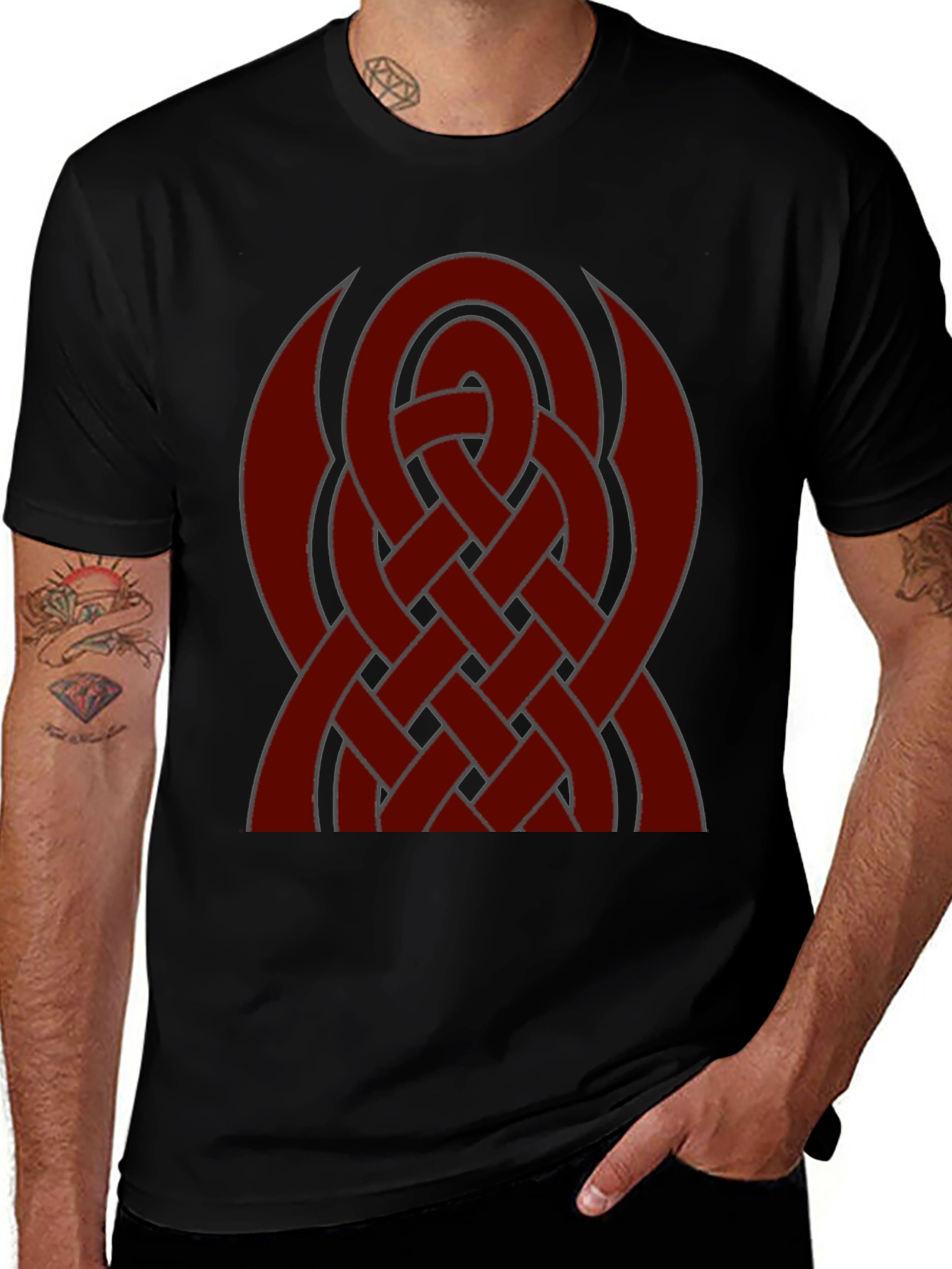 Celtic Knot Graphic Tee - Black