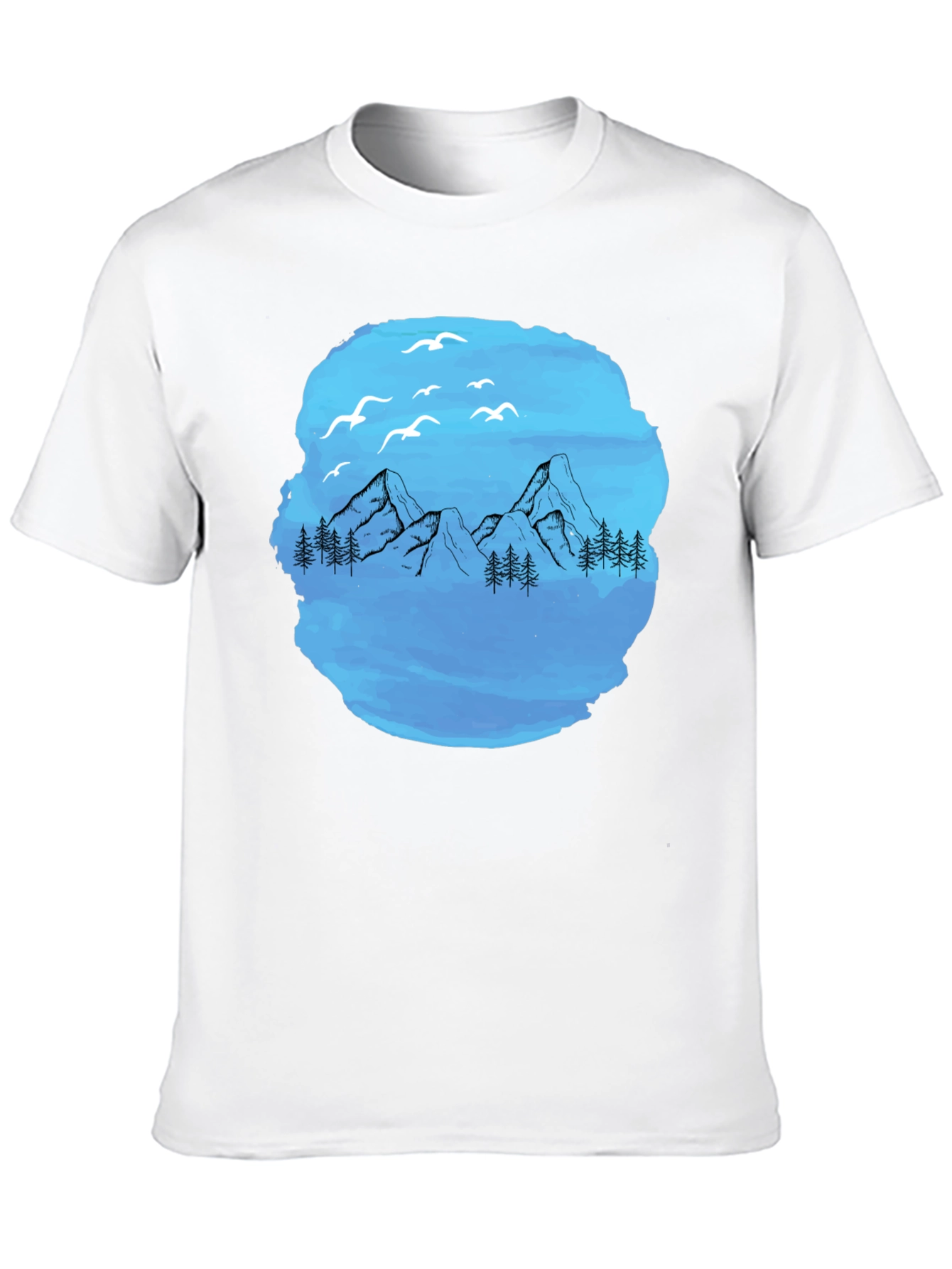Mountain Scene Graphic T-Shirt - Black