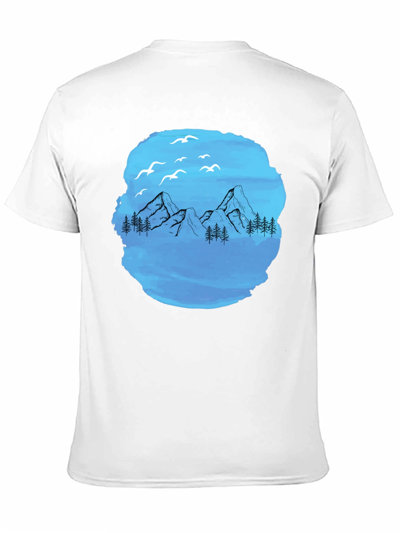Mountain Scene Graphic T-Shirt - Black
