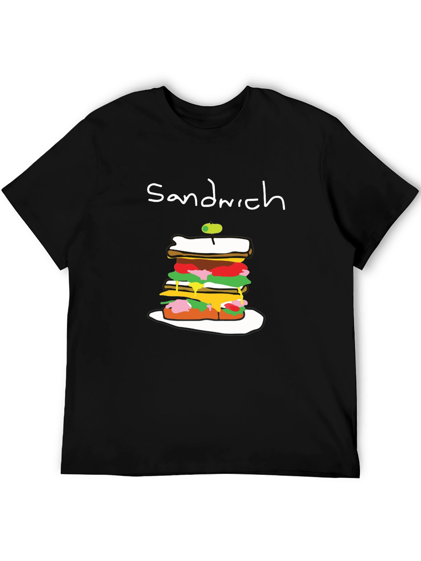 Sandwich Graphic Tee - Black Cotton T-Shirt