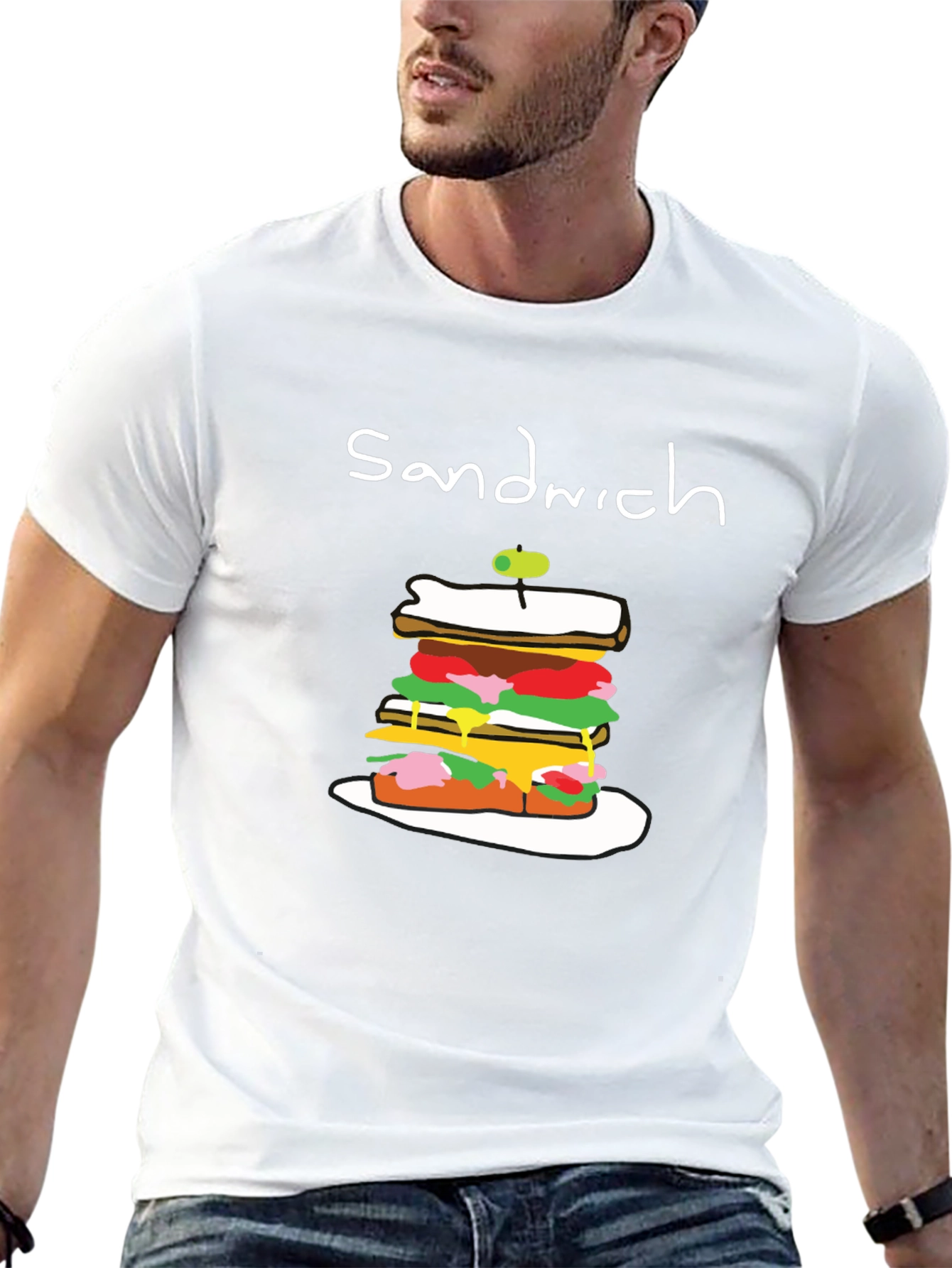 Sandwich Graphic Tee - Black Cotton T-Shirt