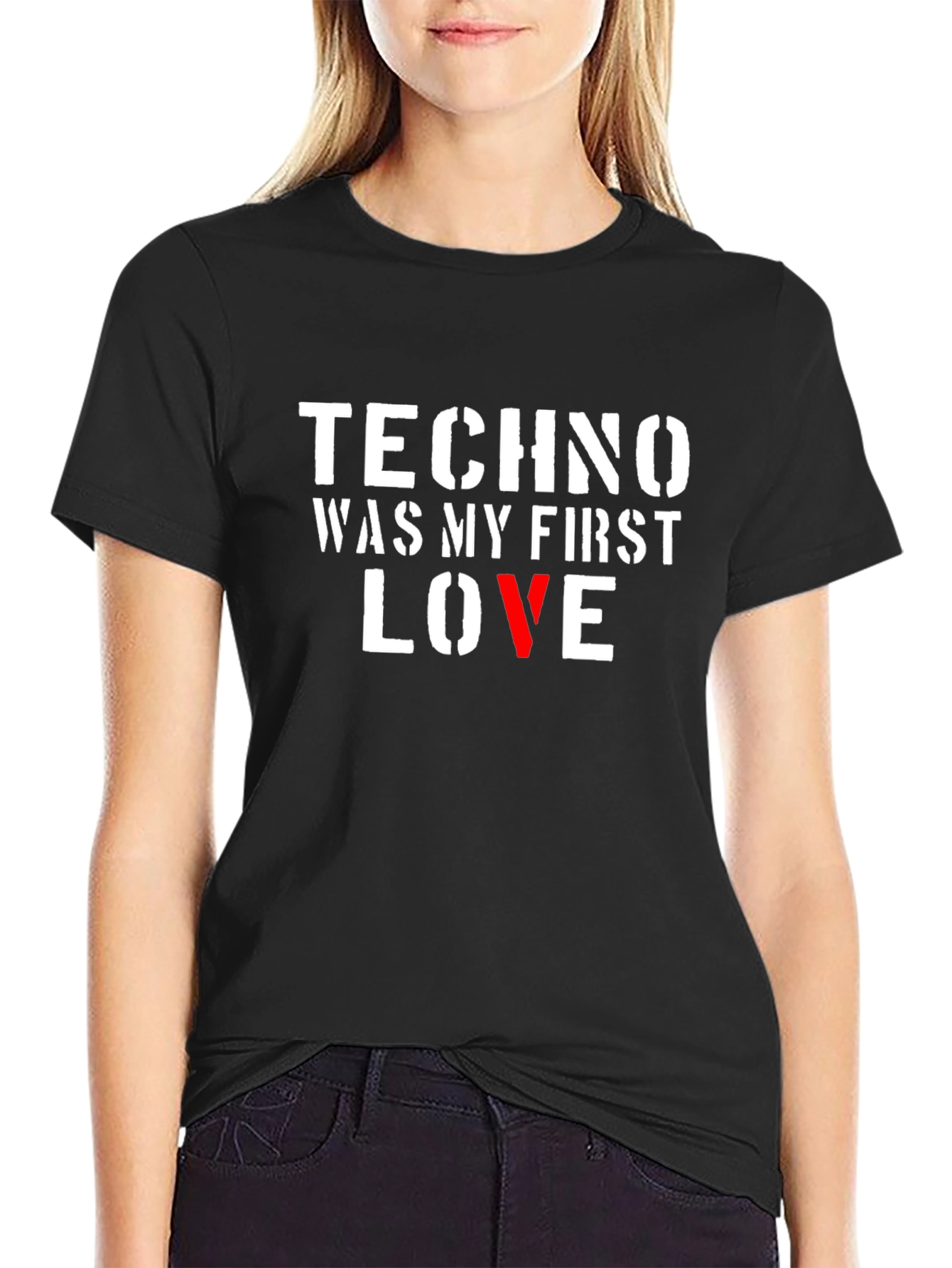 Techno My First Love Black T-Shirt