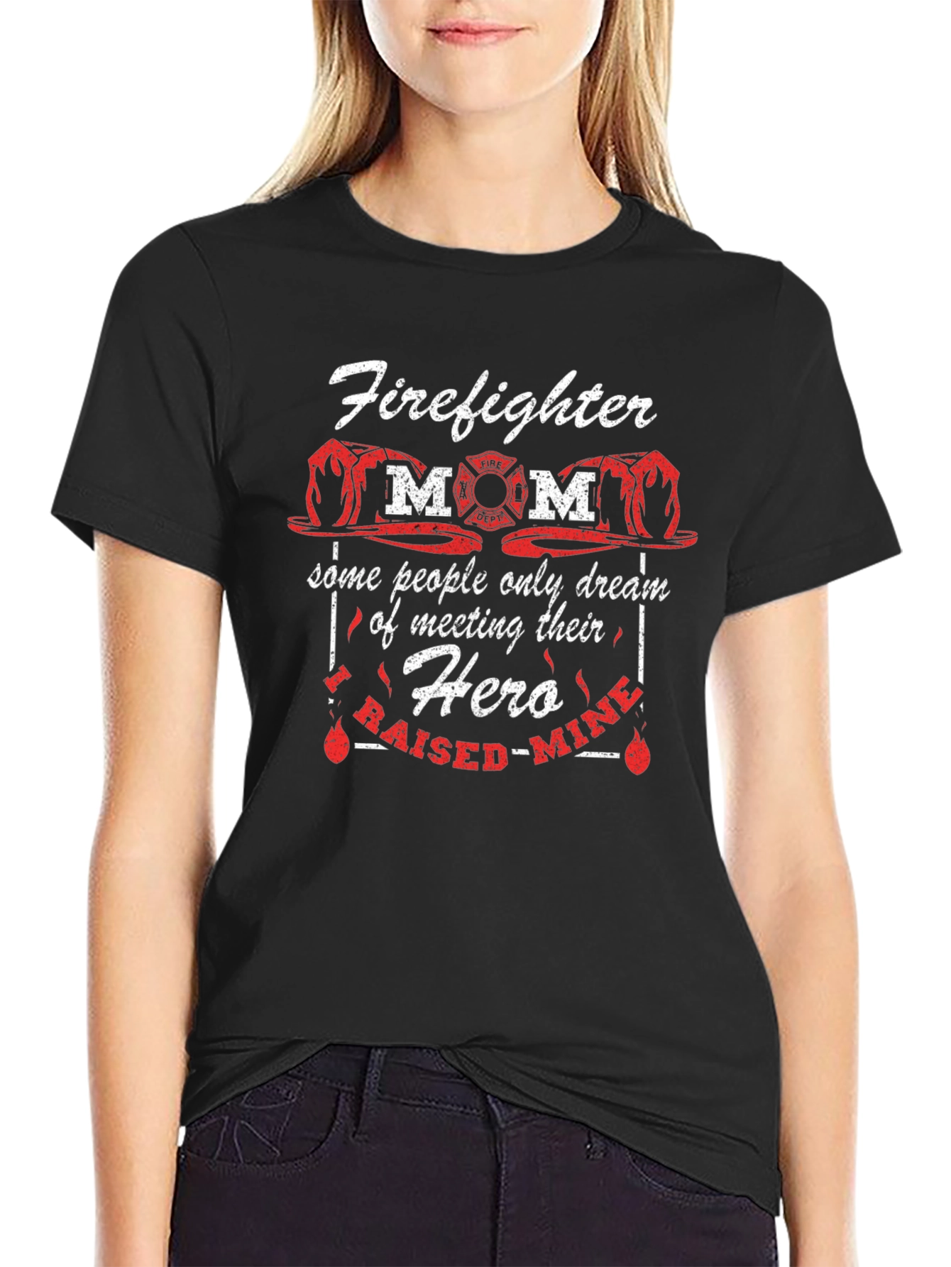 Firefighter Mom Hero Graphic T-Shirt