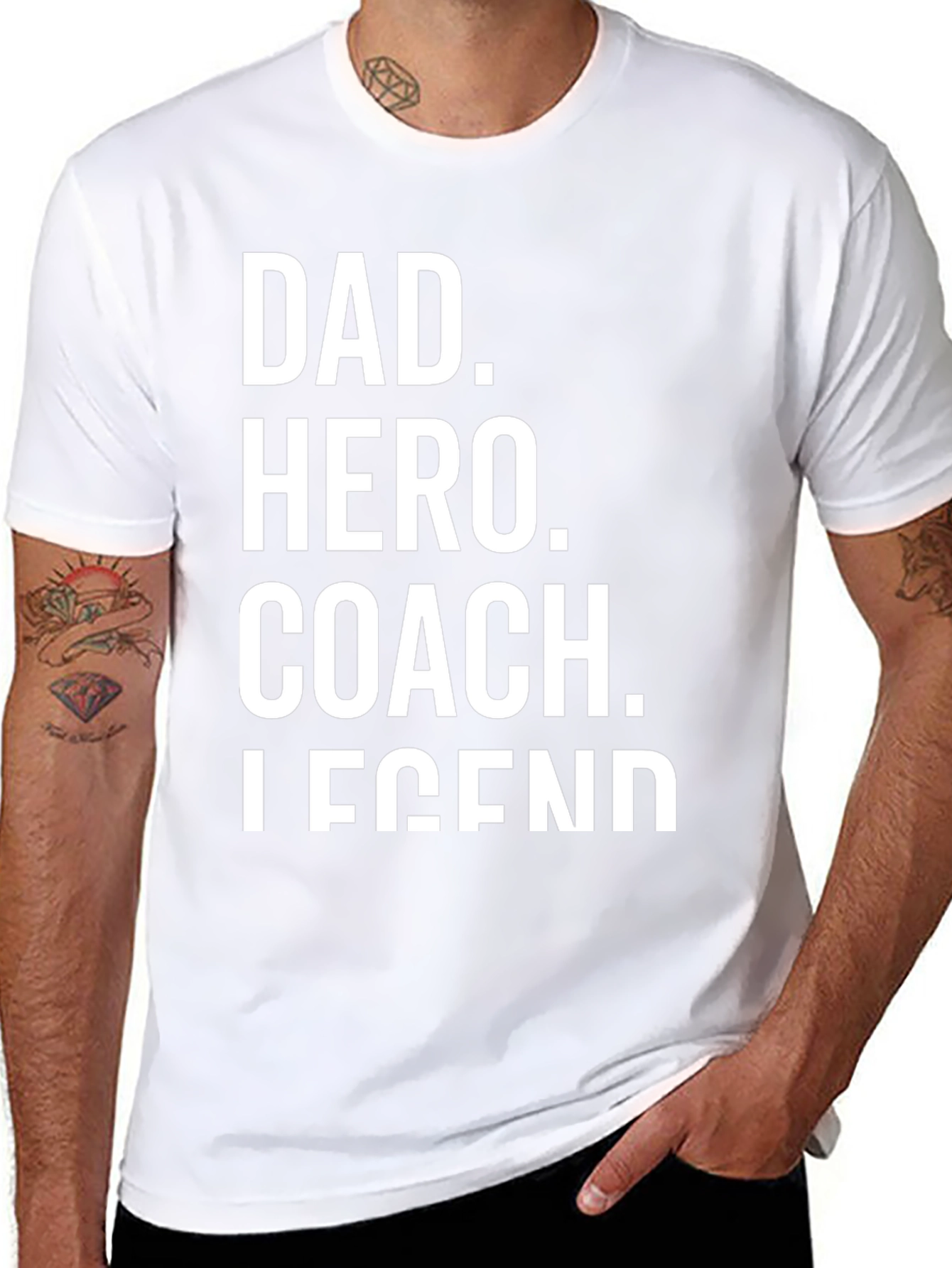 Dad Hero Coach Legend Black T-Shirt