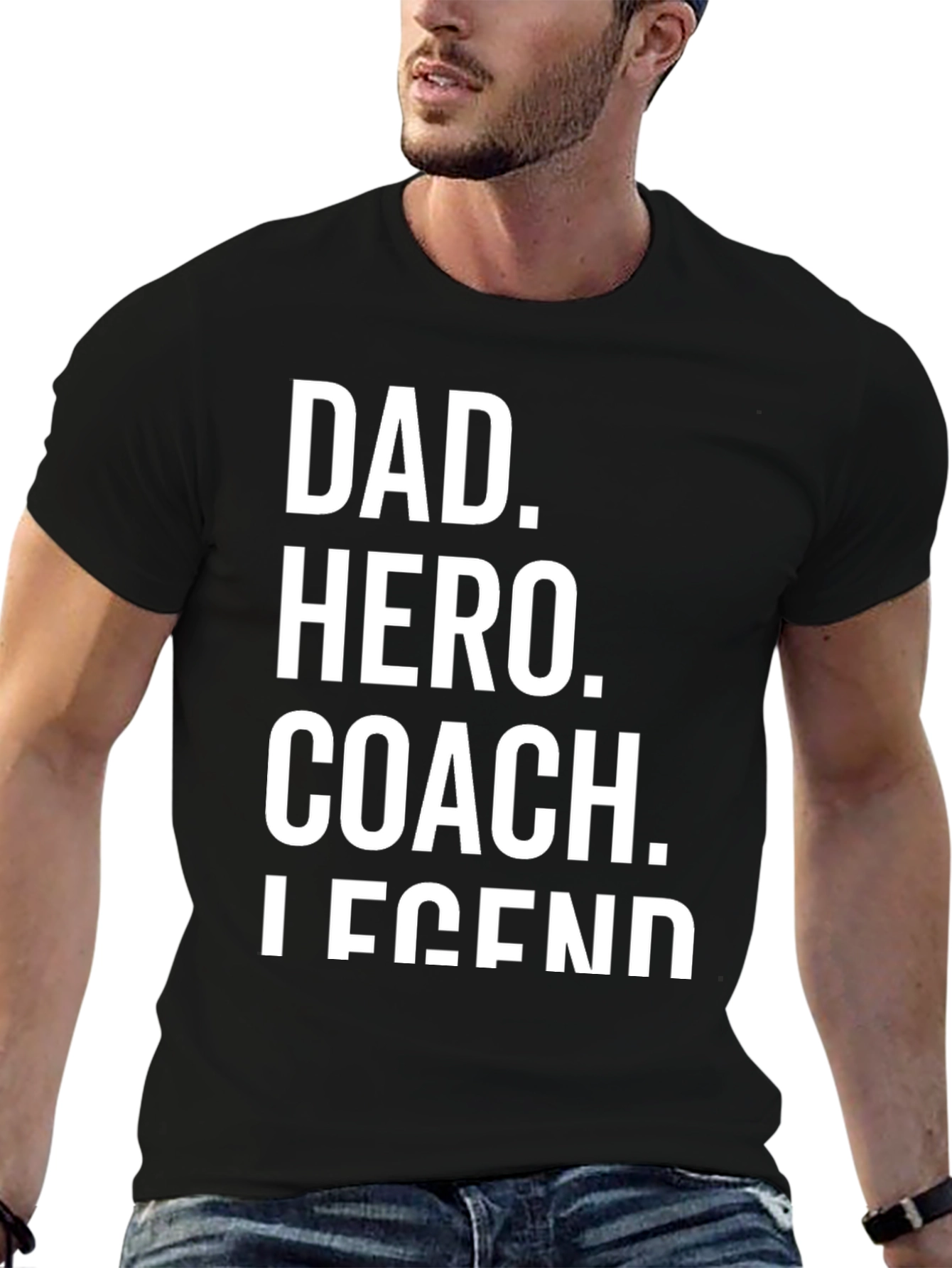 Dad Hero Coach Legend Black T-Shirt