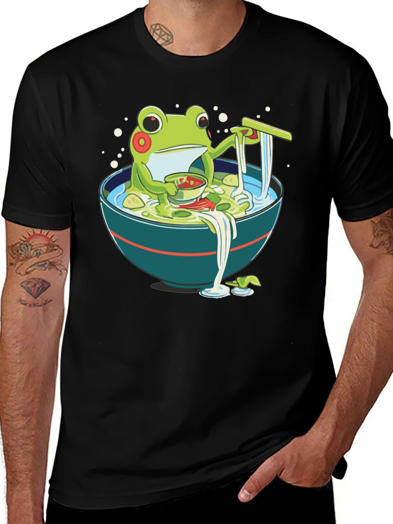 Frog Ramen T-Shirt - Whimsical Graphic Tee