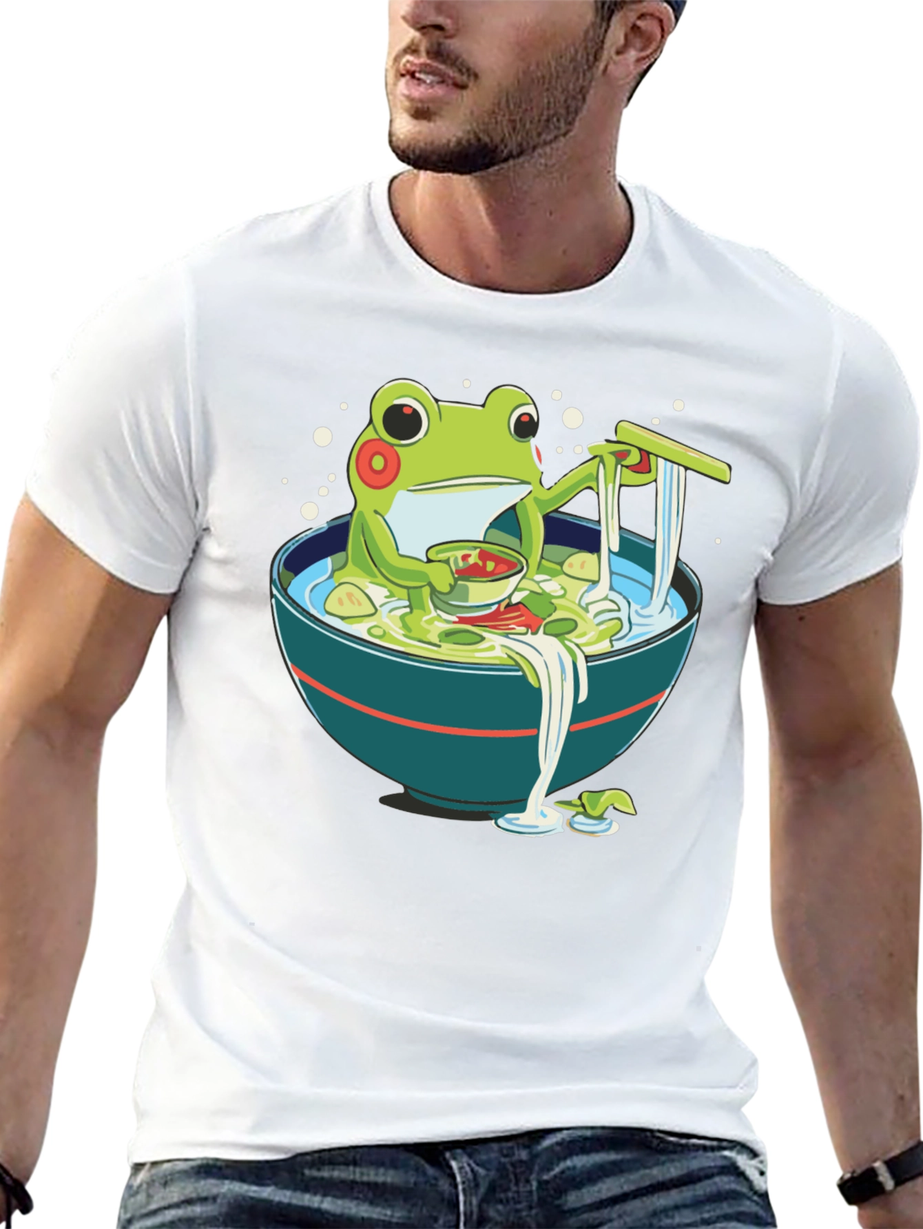 Frog Ramen T-Shirt - Whimsical Graphic Tee