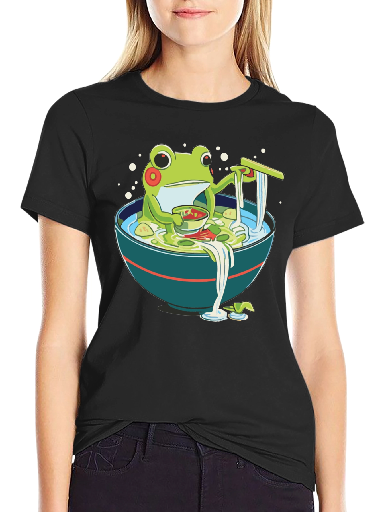 Frog Ramen T-Shirt - Whimsical Graphic Tee