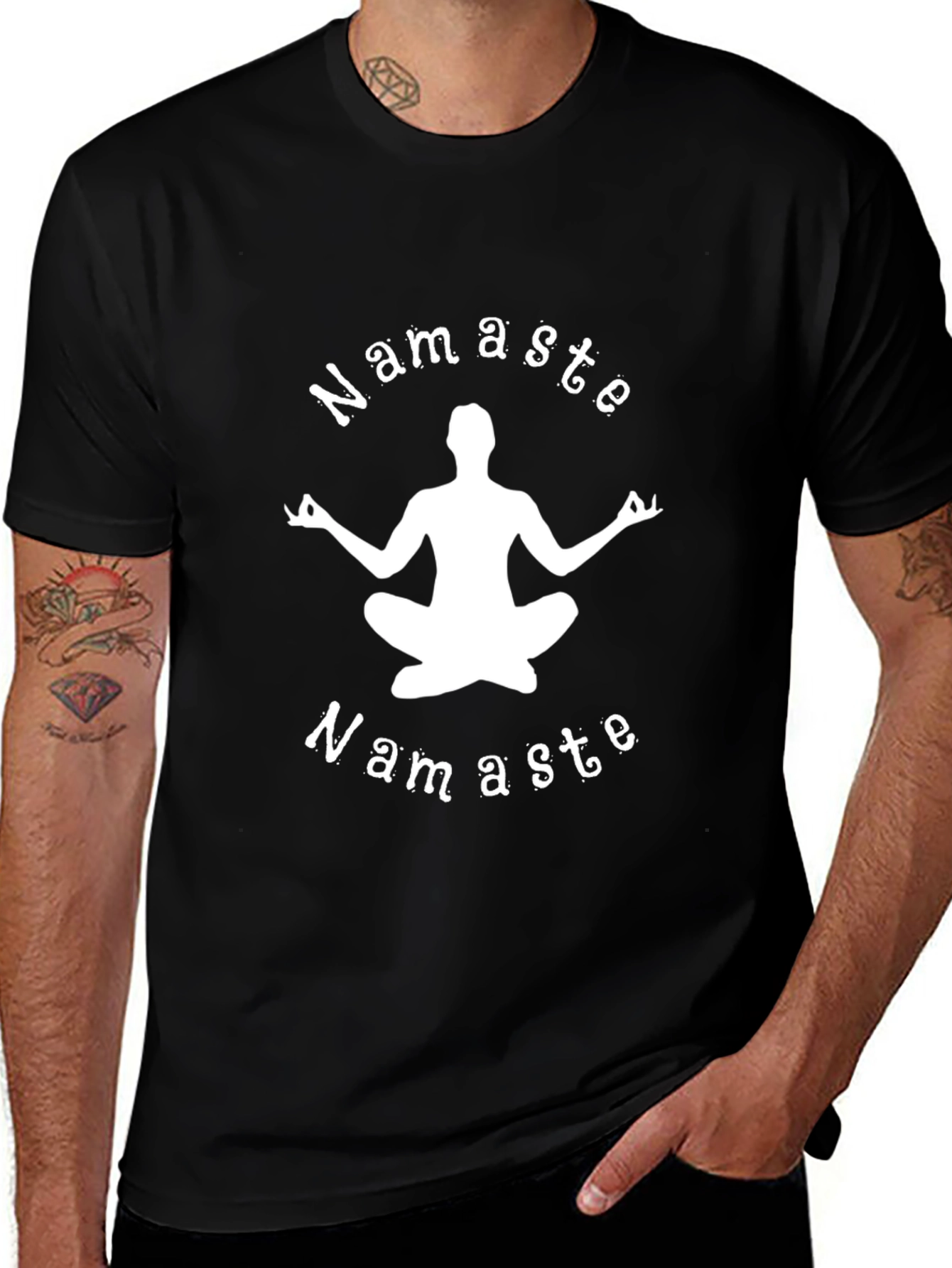 Namaste Yoga T-Shirt - Meditating Yogi Design