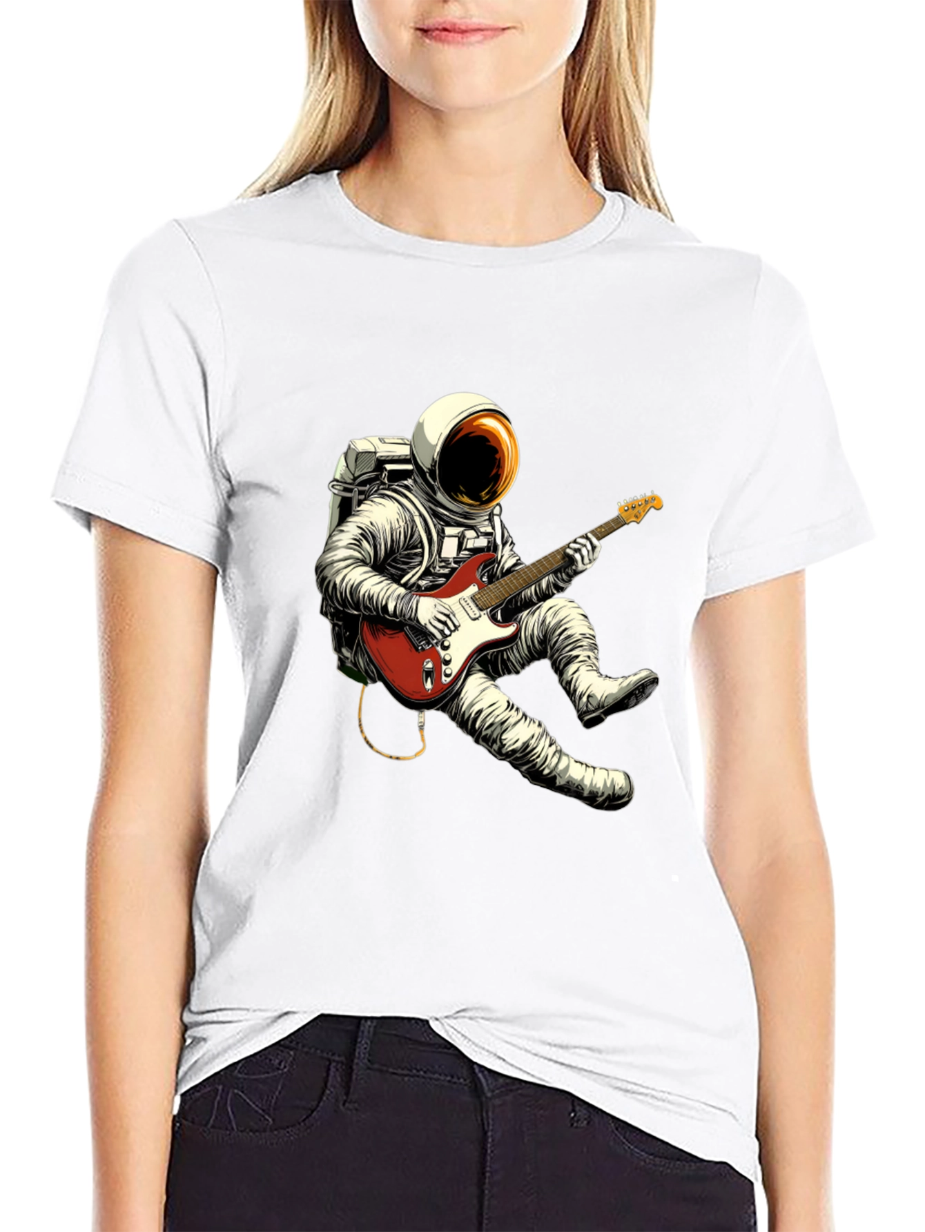 Astronaut Guitarist Black T-Shirt