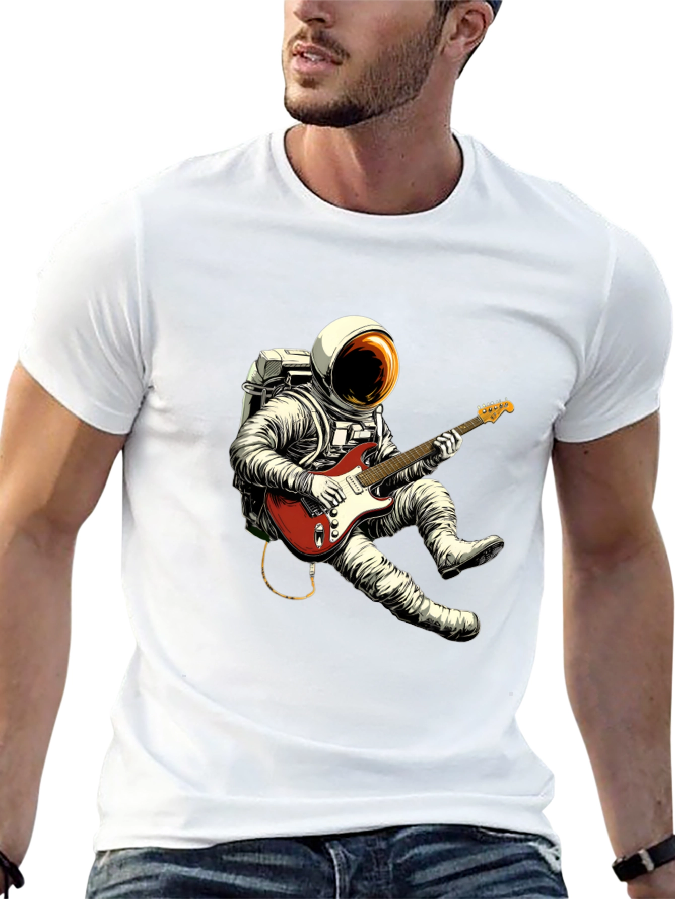 Astronaut Guitarist Black T-Shirt