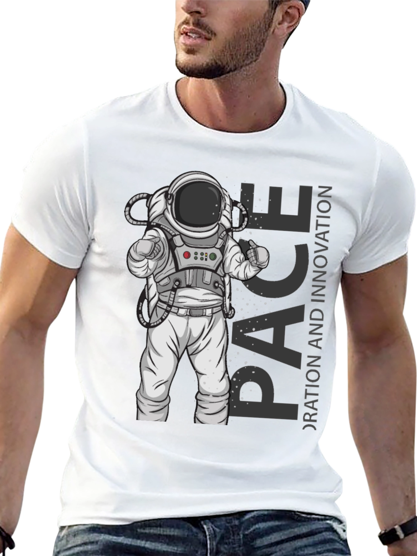 Astronaut Space Exploration Black T-Shirt