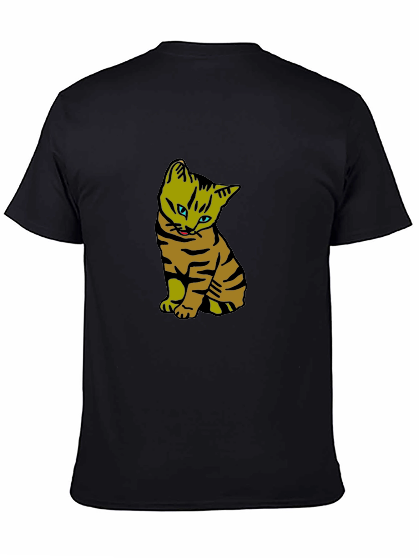 Cool Cat Graphic Tee - Black Cotton T-Shirt