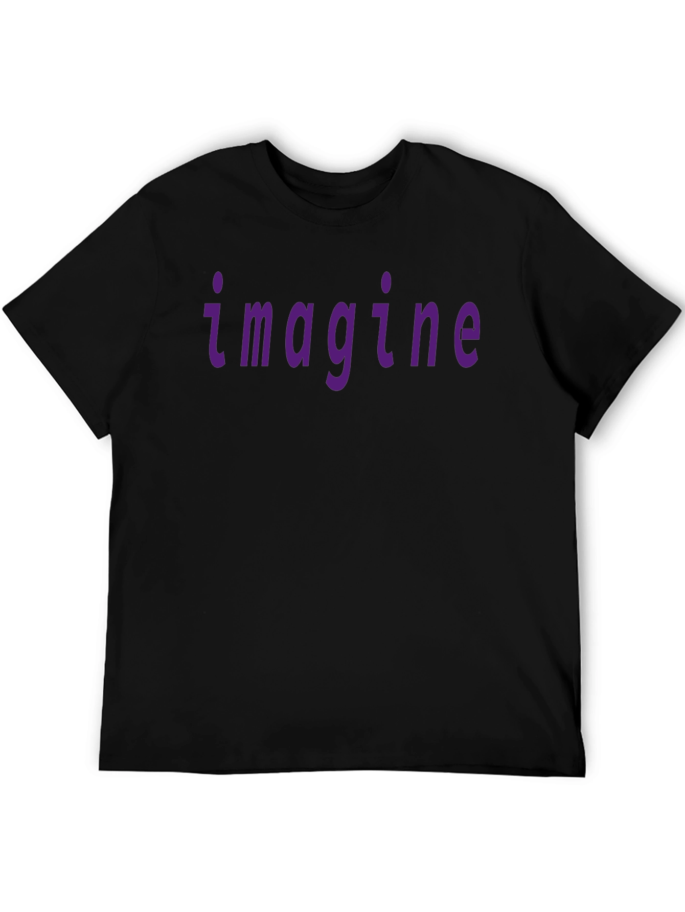 Imagine Purple Print Black T-Shirt