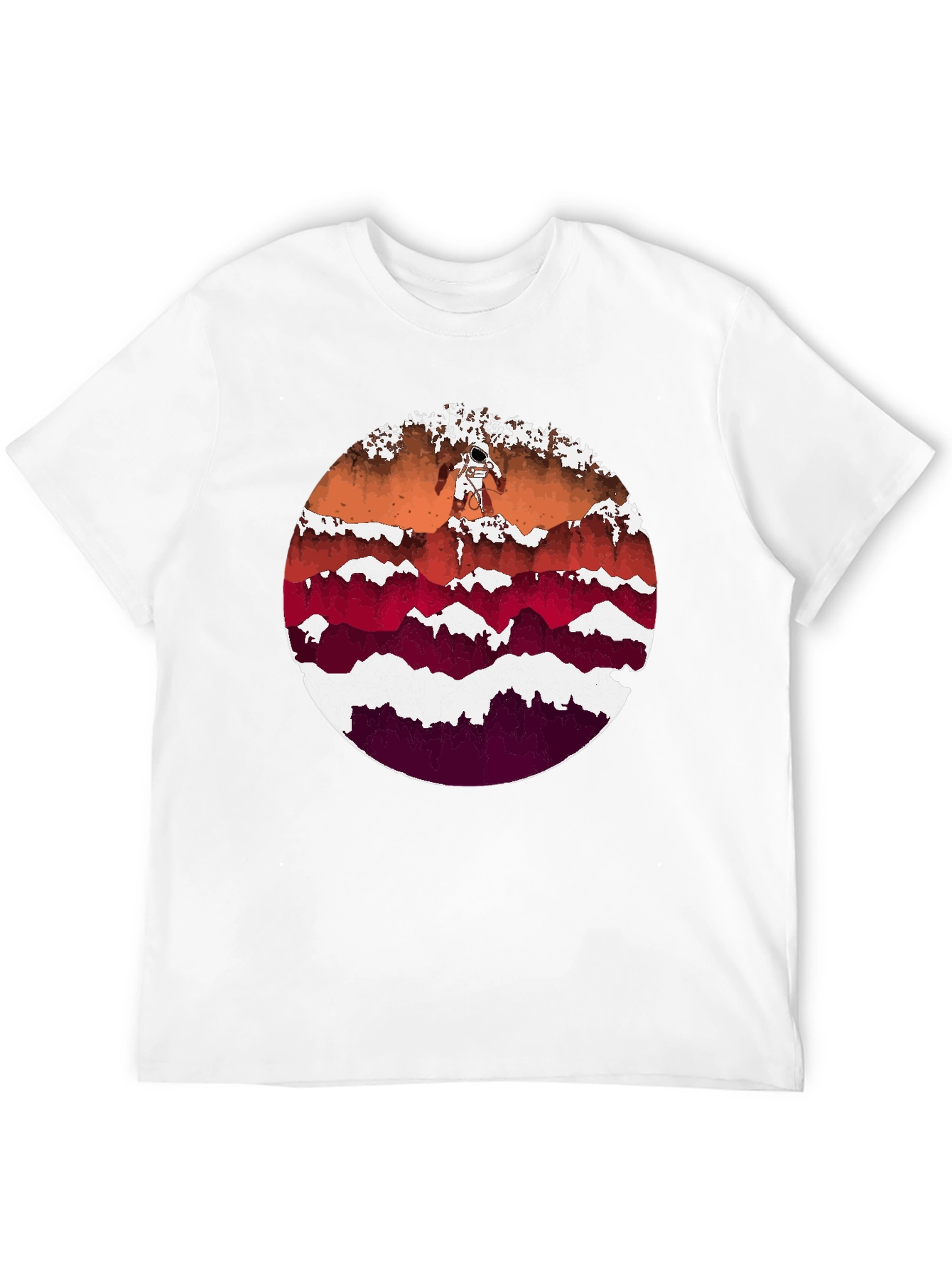 Astronaut Mountainscape Graphic Tee - Black