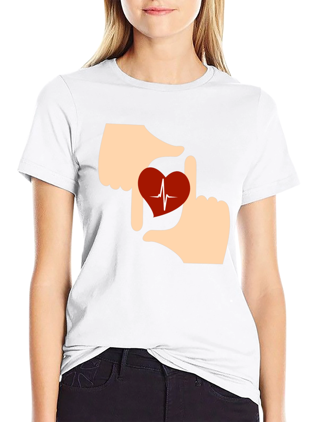 Heartbeat Hands Graphic T-Shirt