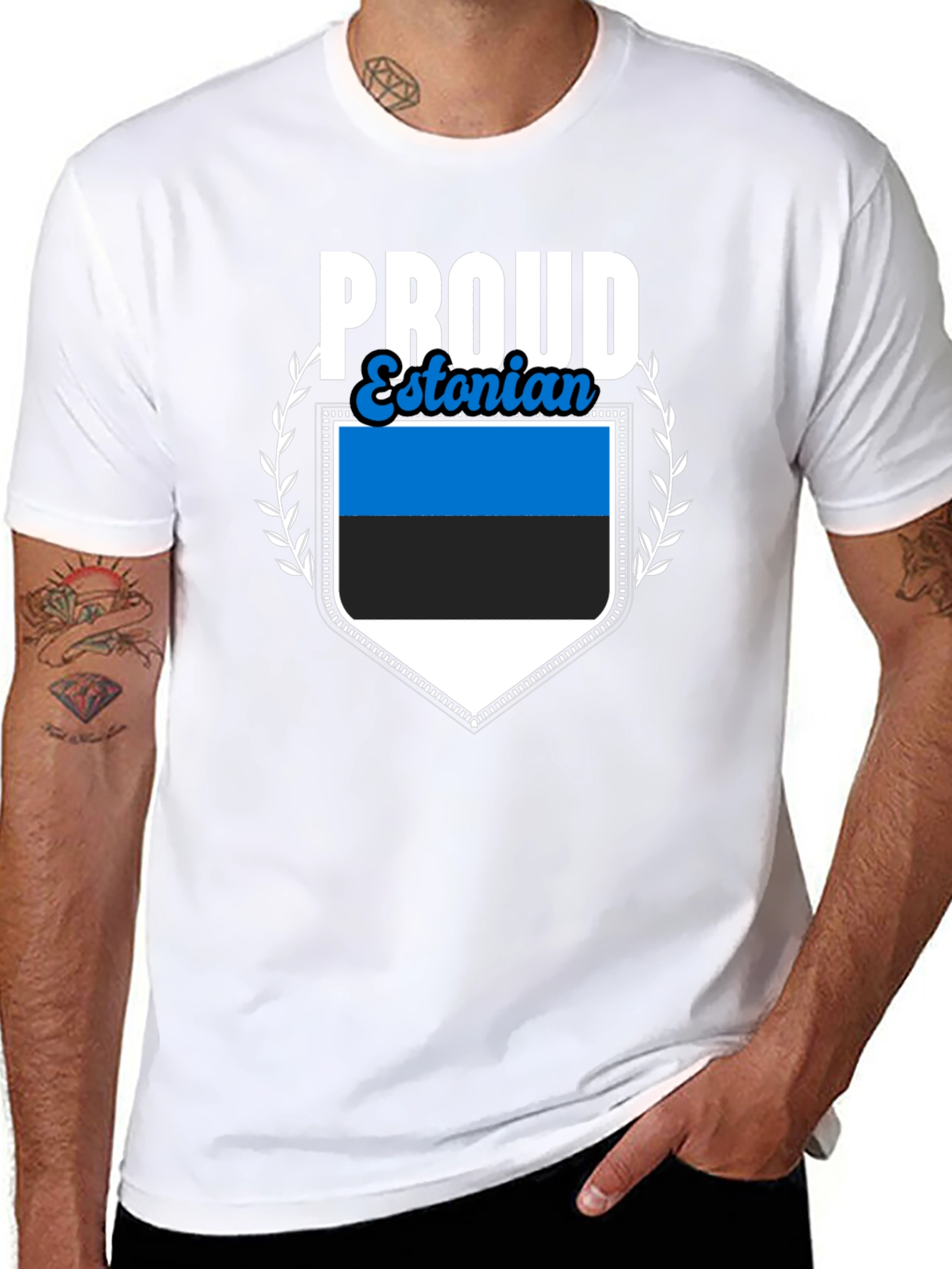 Proud Estonian Flag Graphic T-Shirt