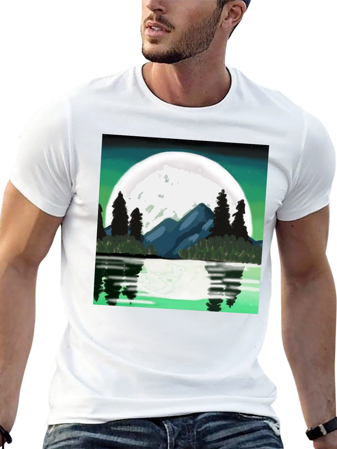 Moonlit Lake Graphic Tee - Black