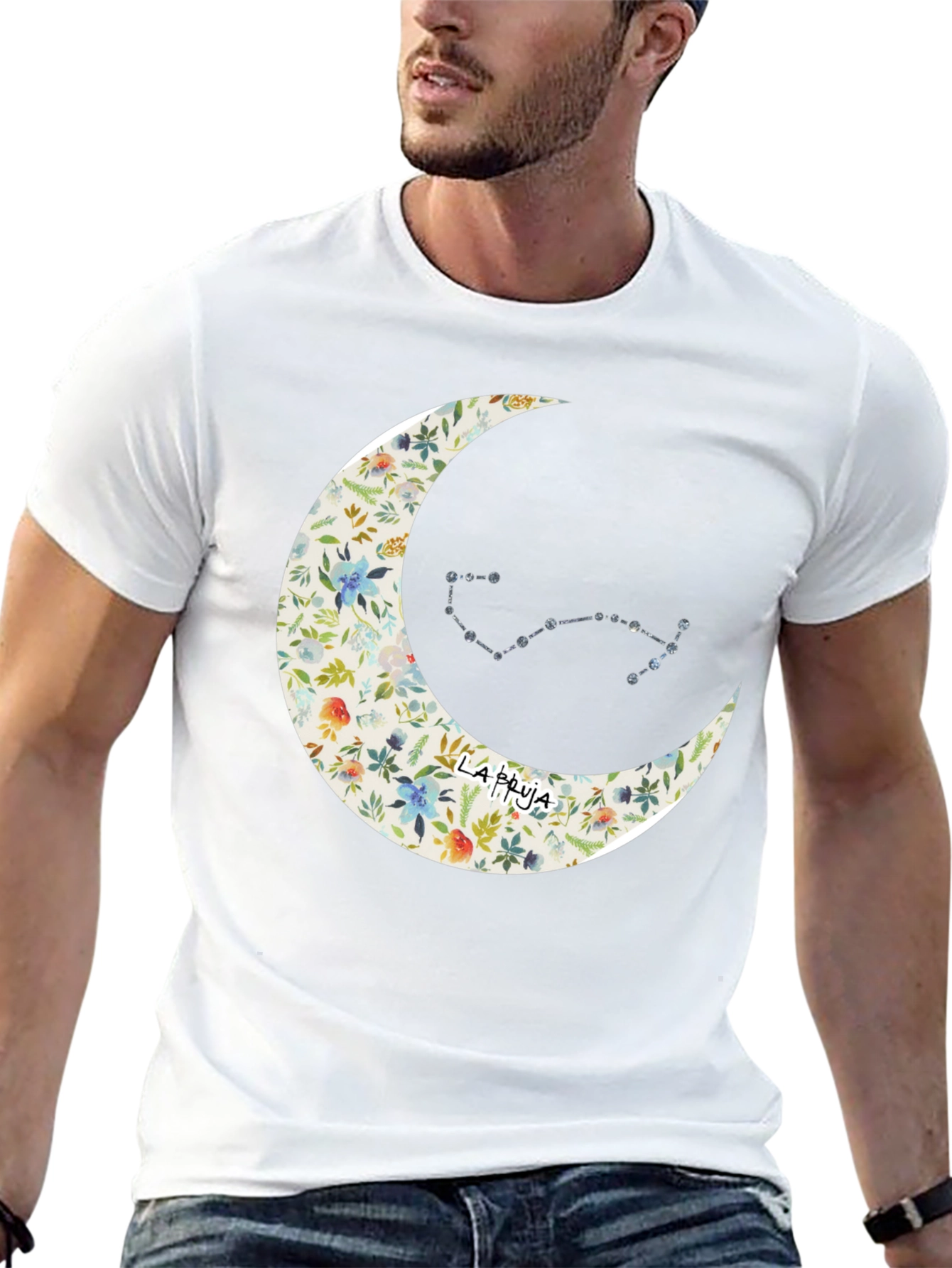 Floral Moon & Constellation Graphic Tee