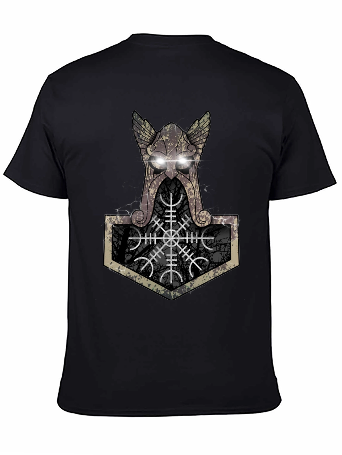 Viking Hammer Graphic Tee - Black