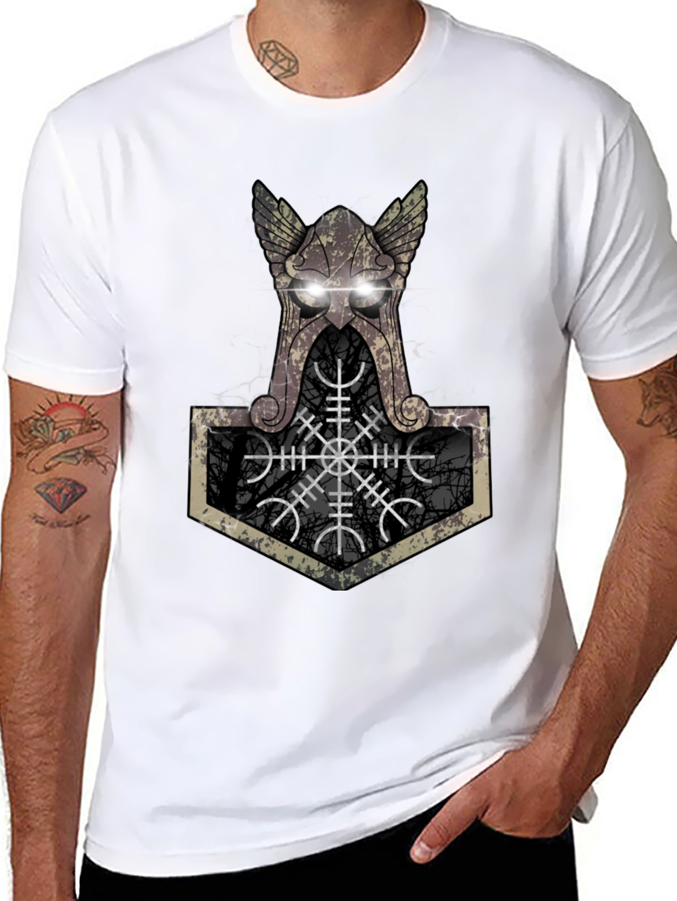 Viking Hammer Graphic Tee - Black