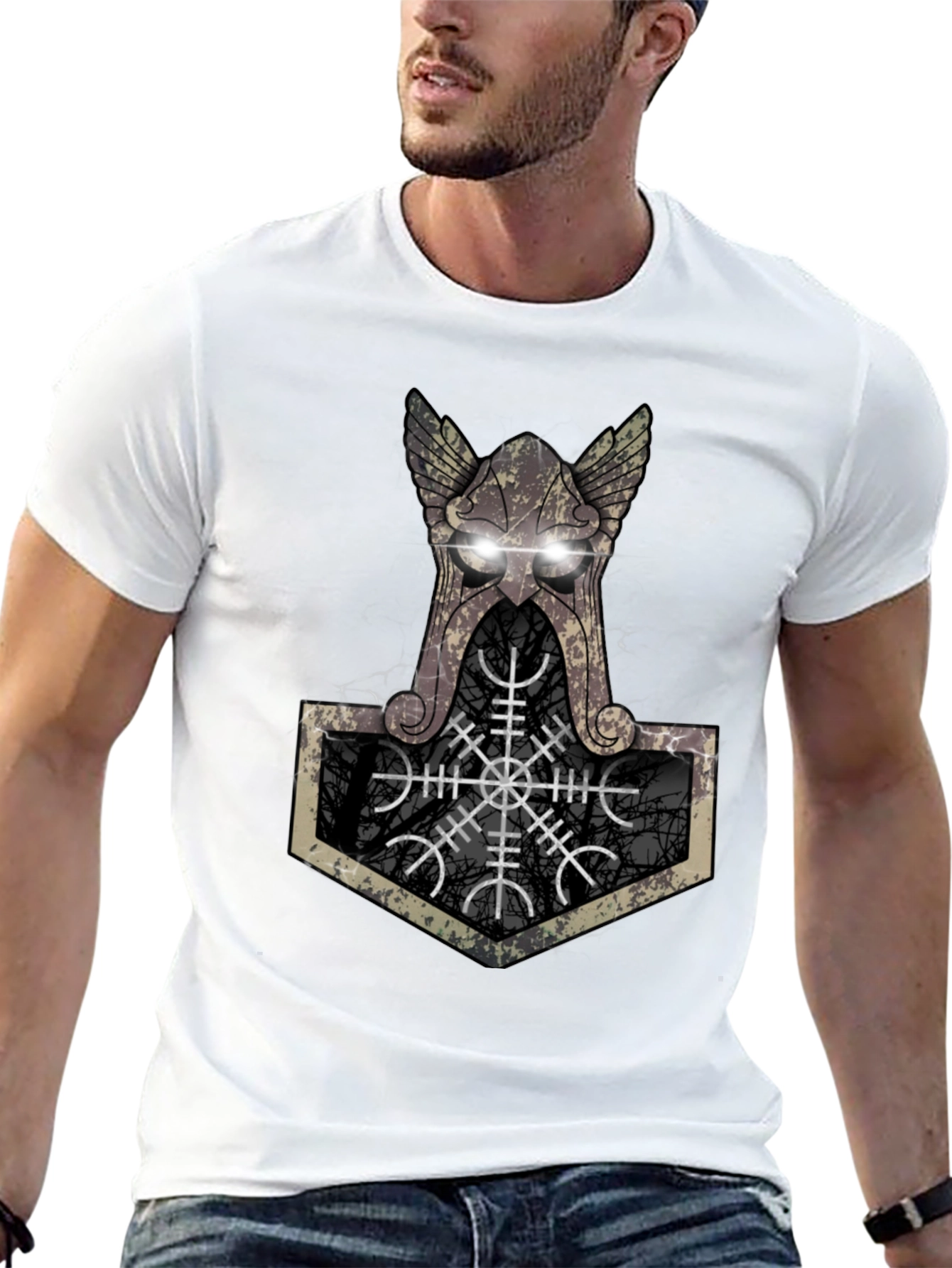 Viking Hammer Graphic Tee - Black