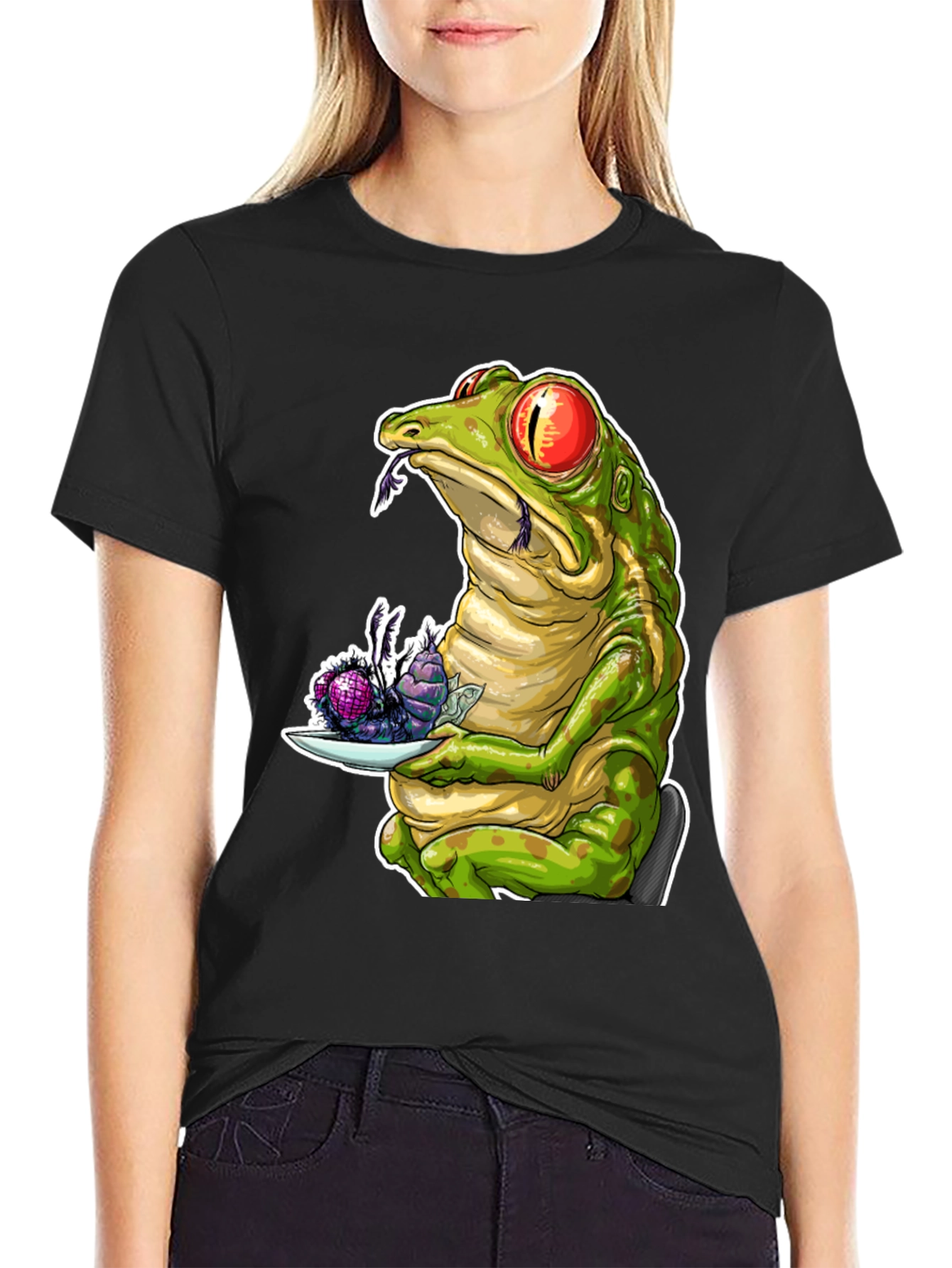 Frog Eating Flies Graphic T-Shirt