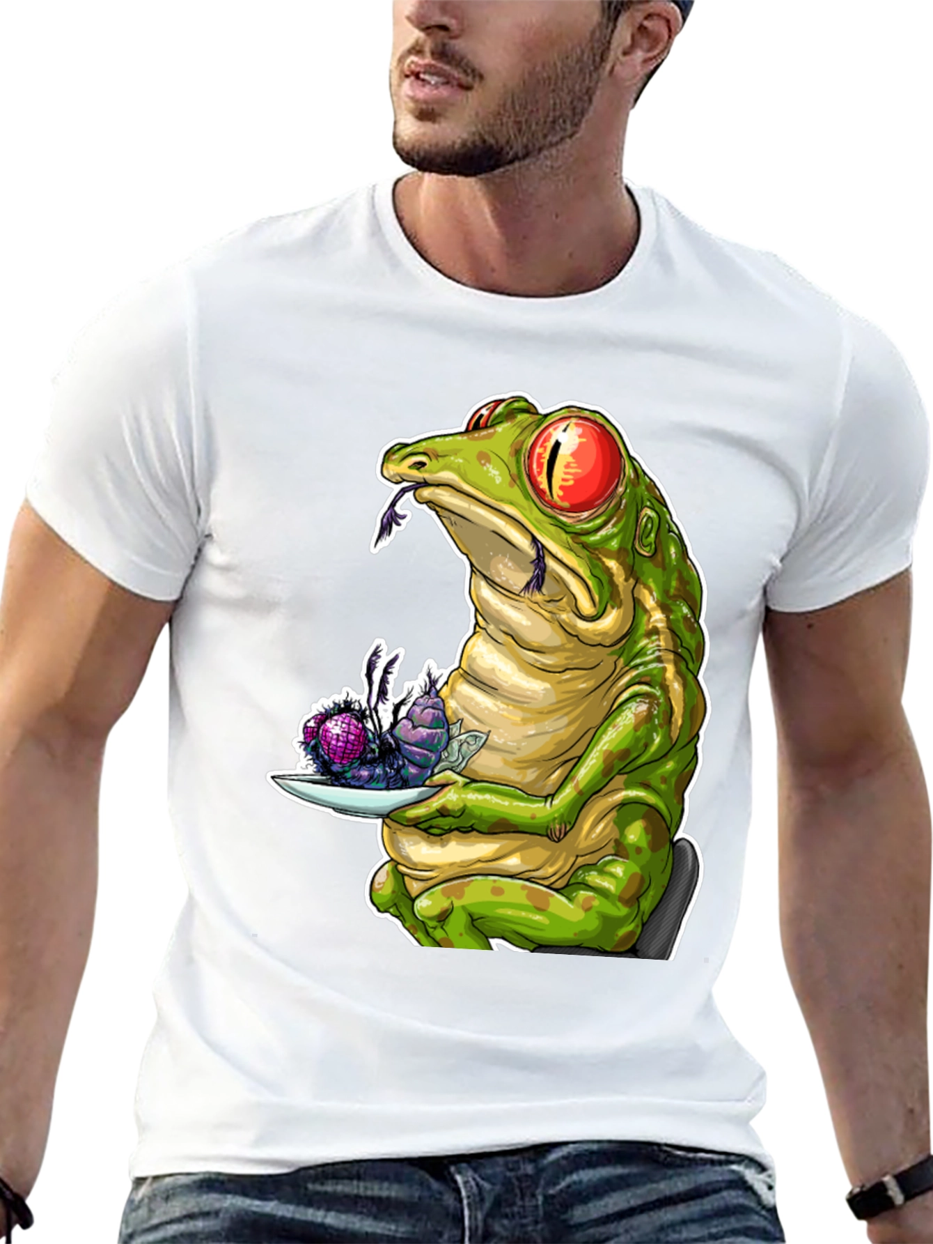 Frog Eating Flies Graphic T-Shirt