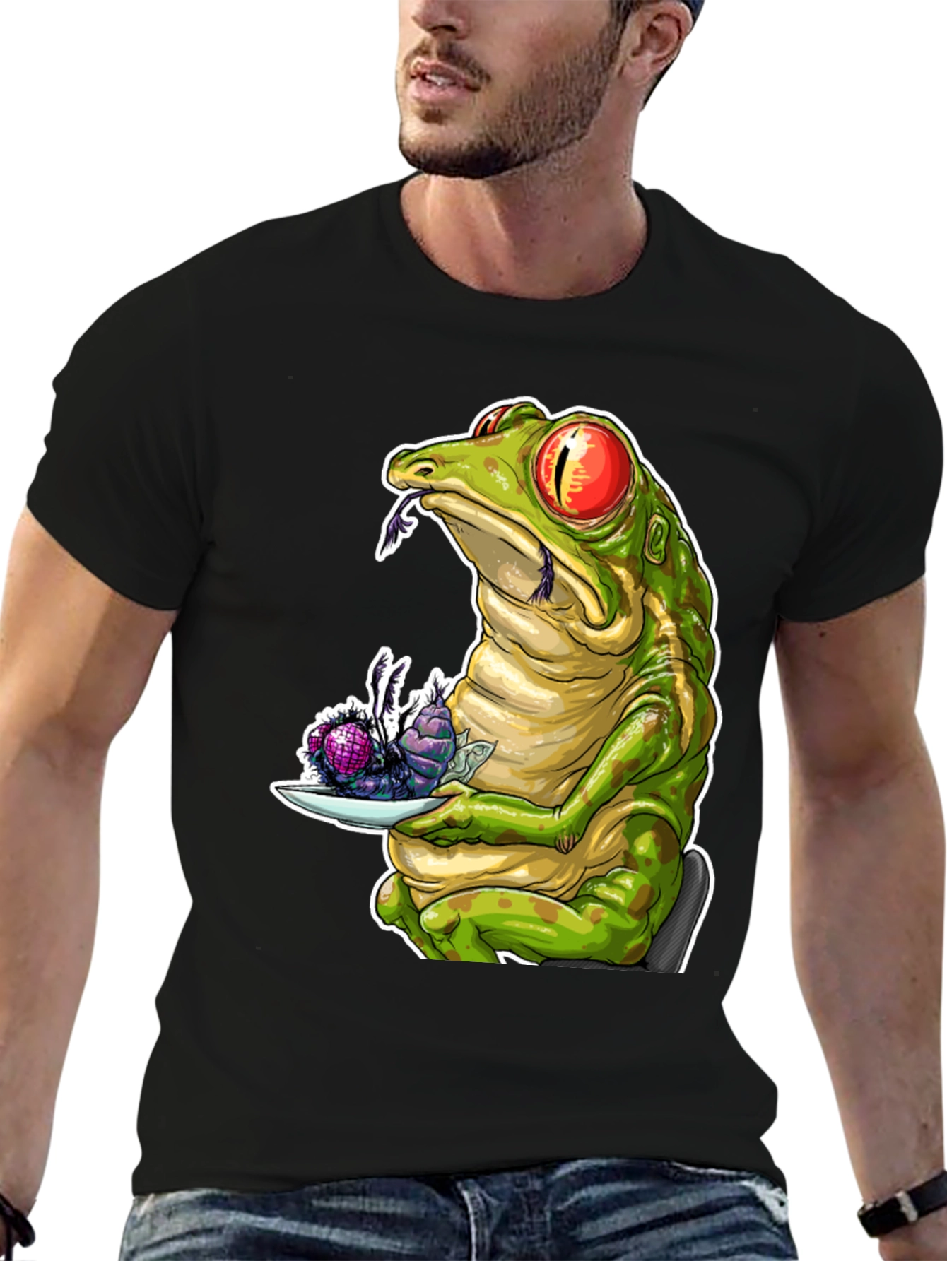 Frog Eating Flies Graphic T-Shirt