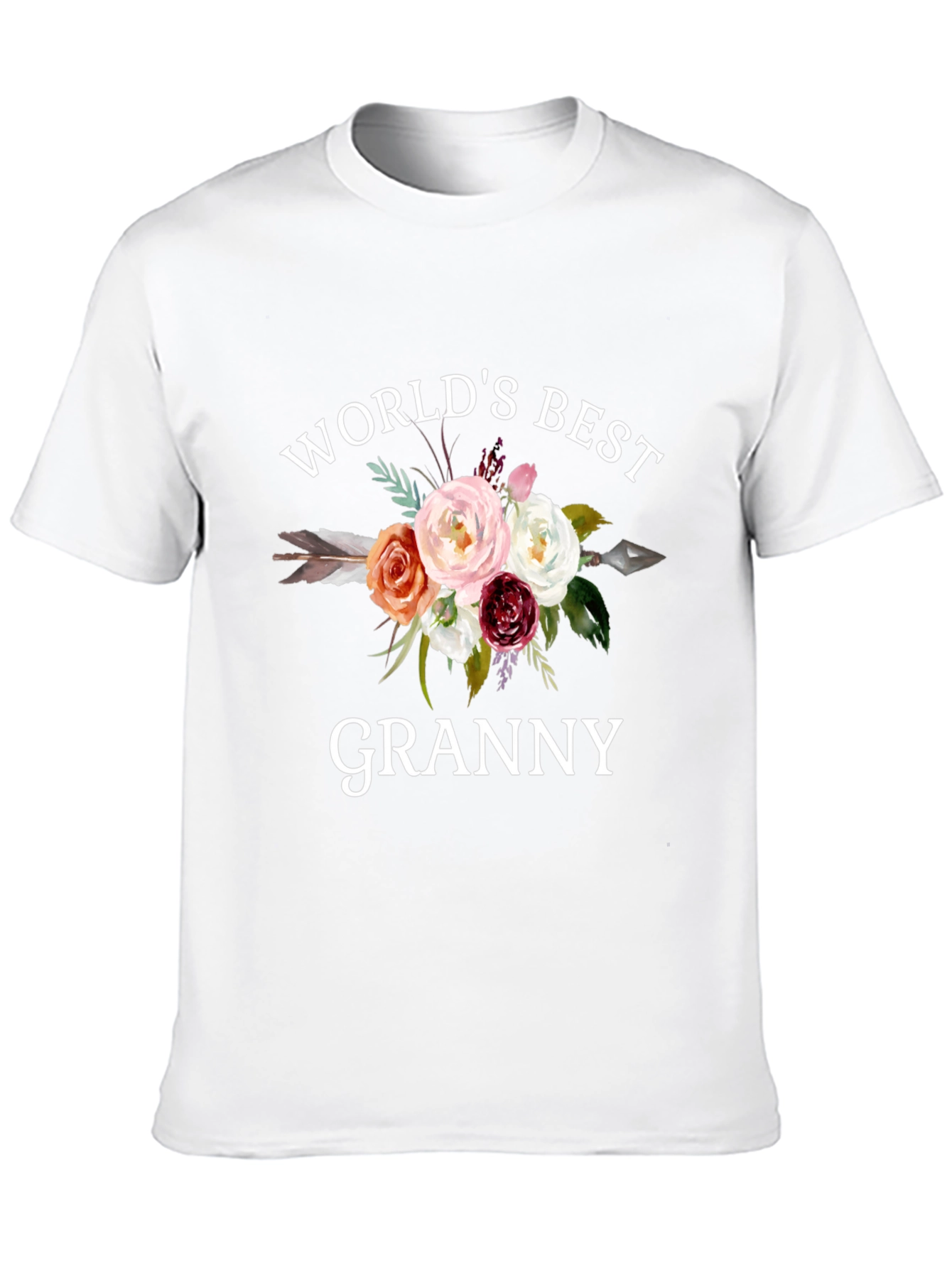 Worlds Best Granny Floral Arrow T-Shirt