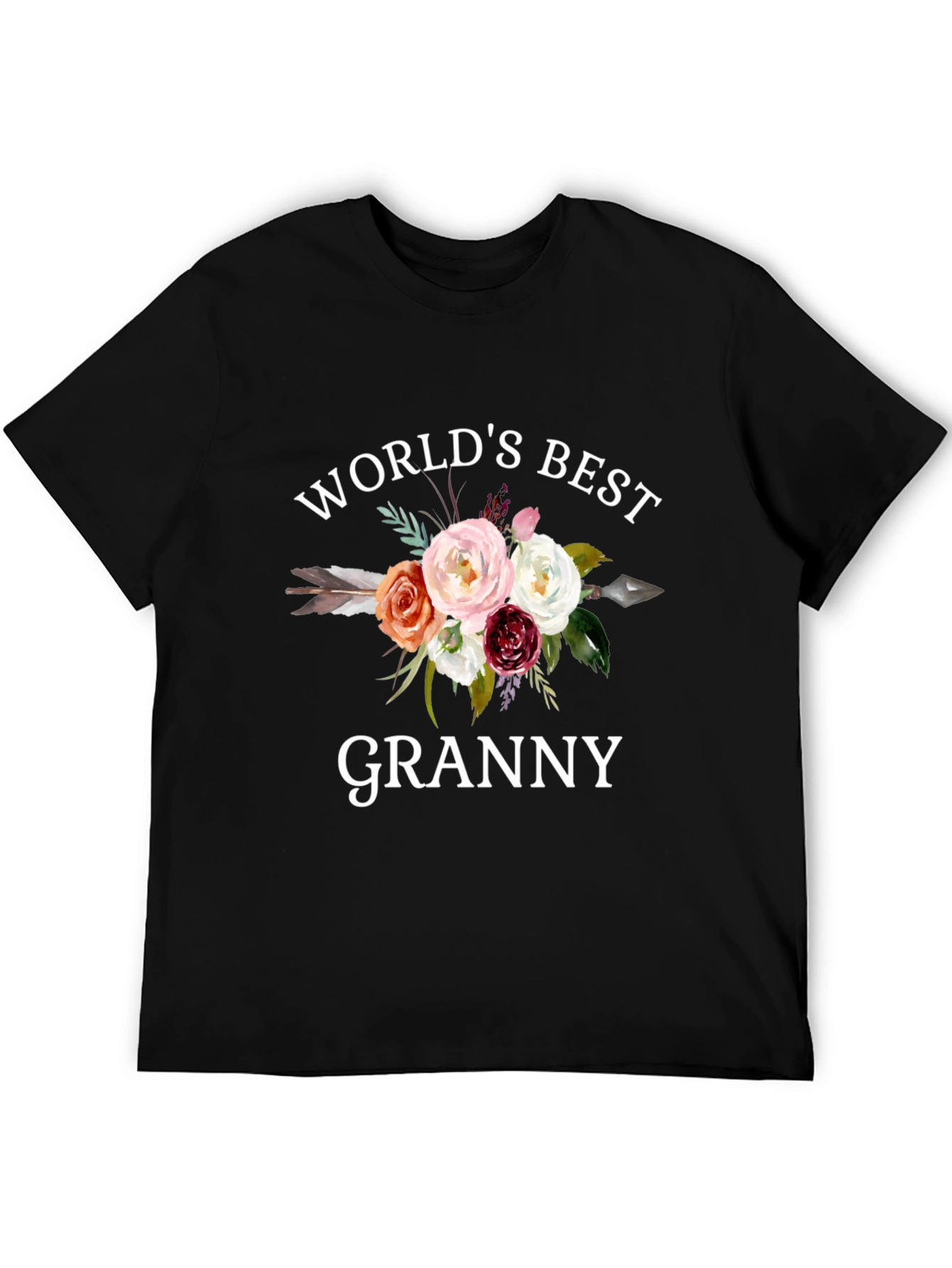 Worlds Best Granny Floral Arrow T-Shirt