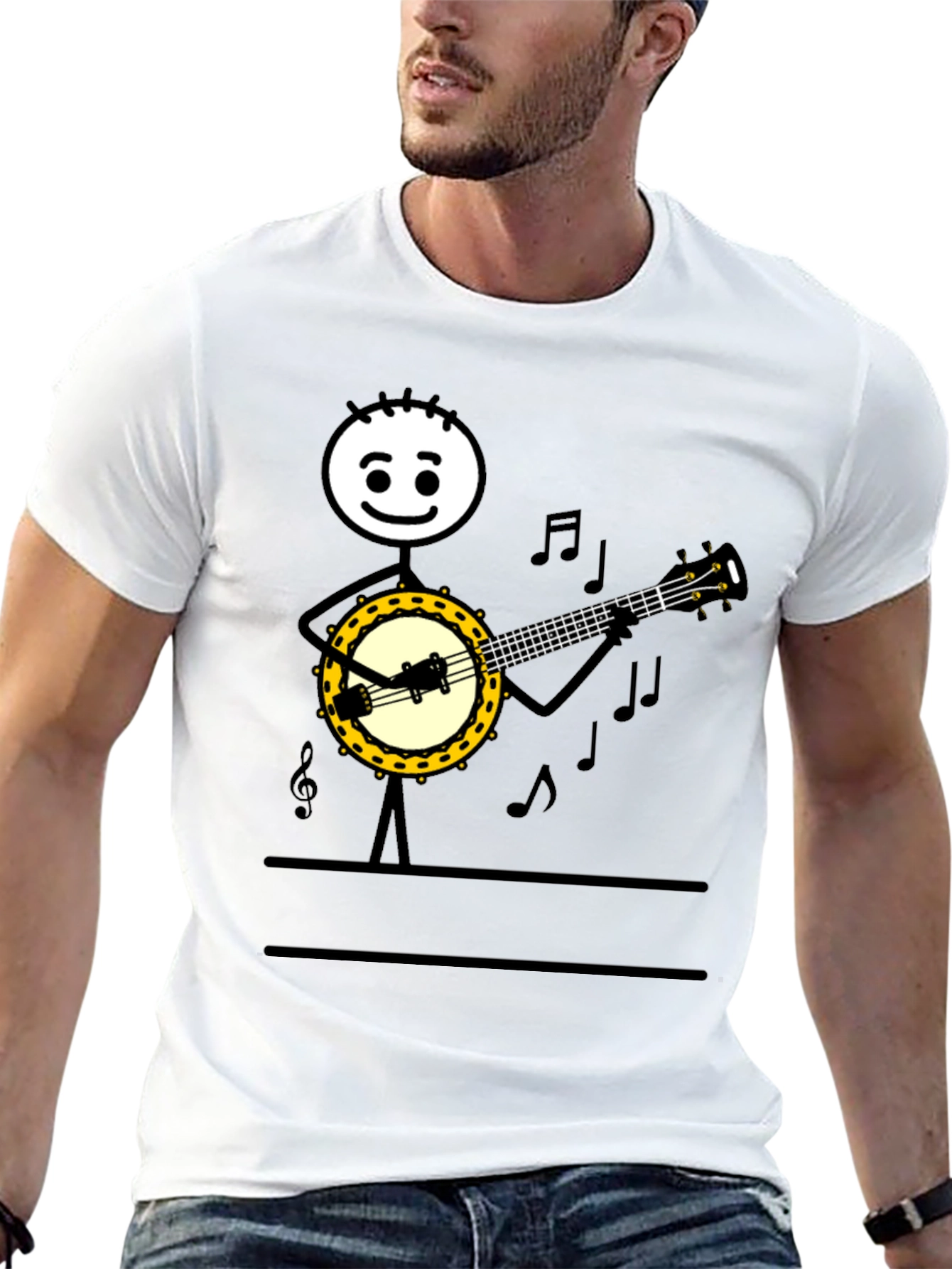Banjo Player Graphic Tee - Musicians Humor T-Shirt