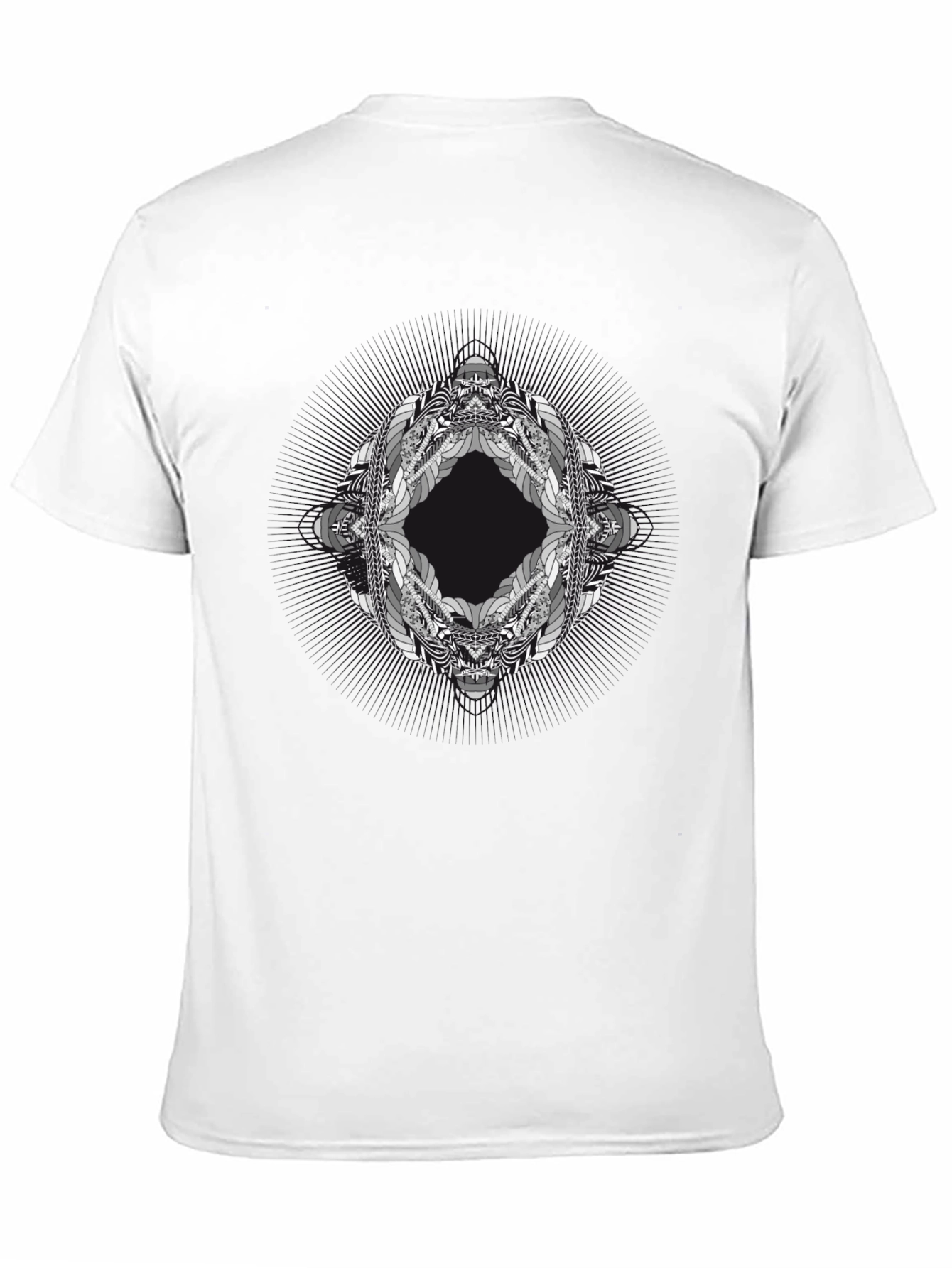 Abstract Geometric Graphic Print Black T-Shirt