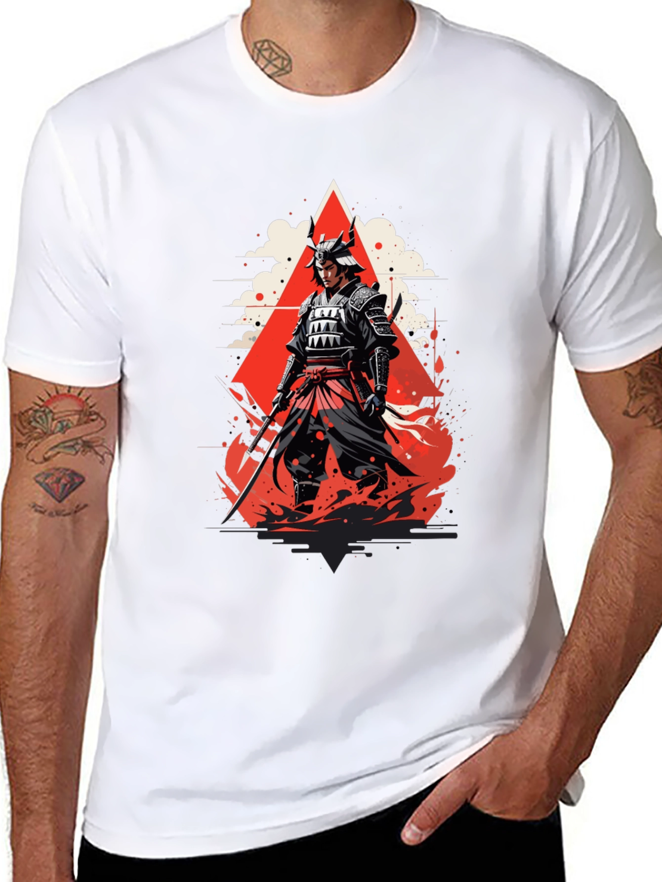 Samurai Graphic Tee - Bold Japanese Warrior Design