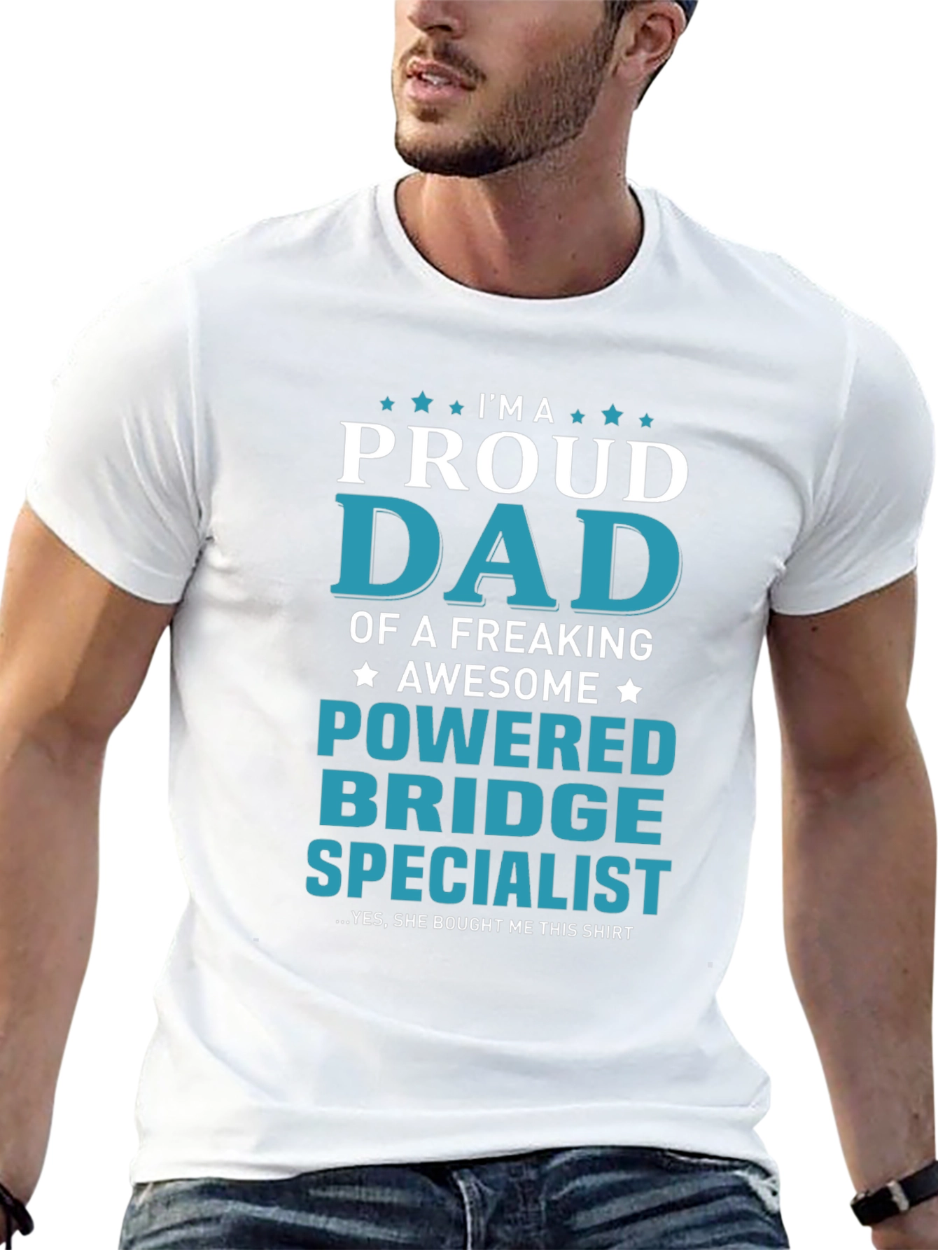 Proud Dad Powered Bridge Specialist T-Shirt