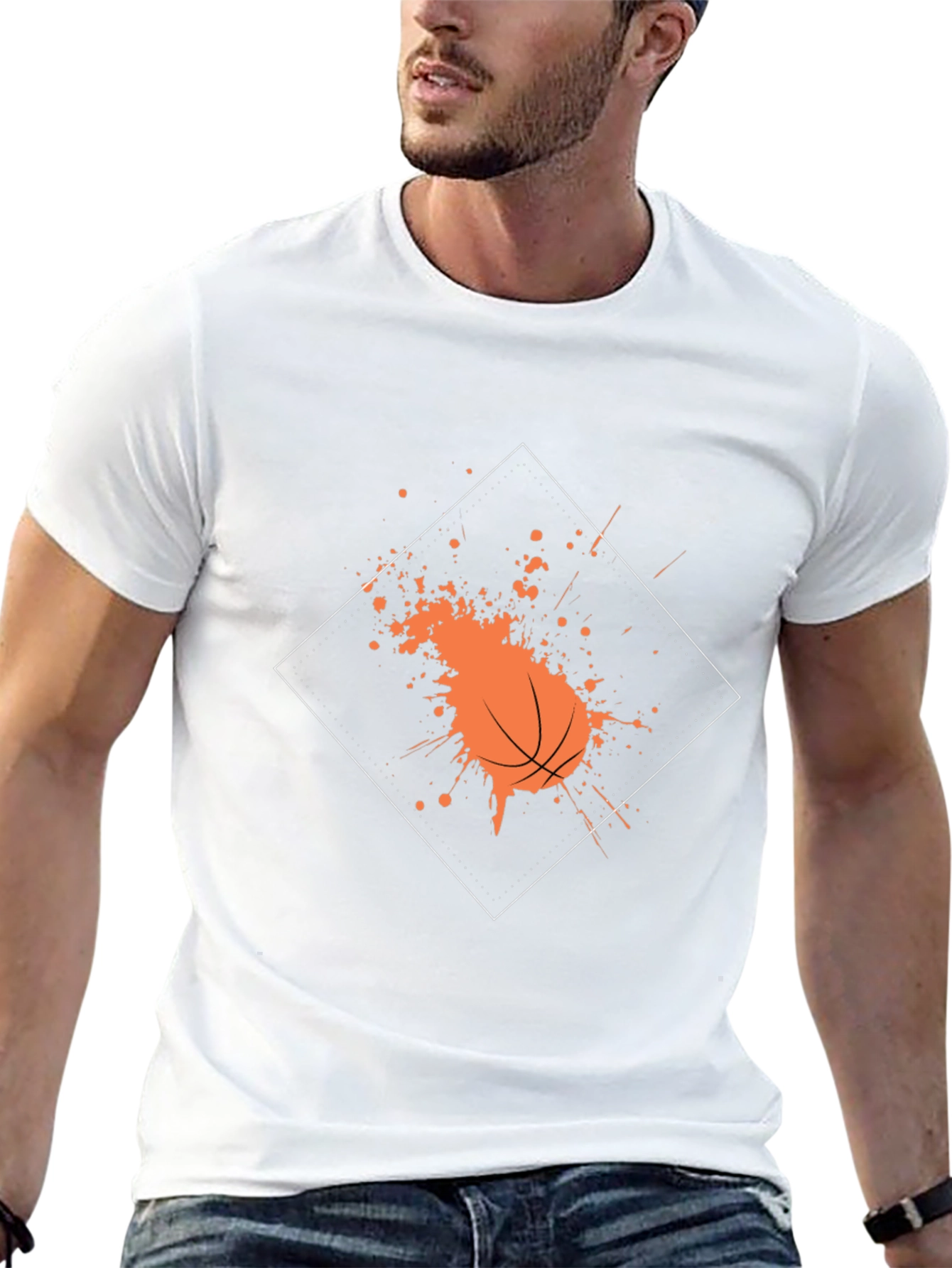 Basketball Splatter Graphic Tee - Trendy Black Shirt