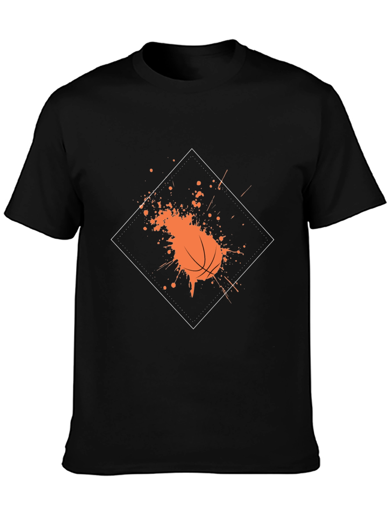 Basketball Splatter Graphic Tee - Trendy Black Shirt