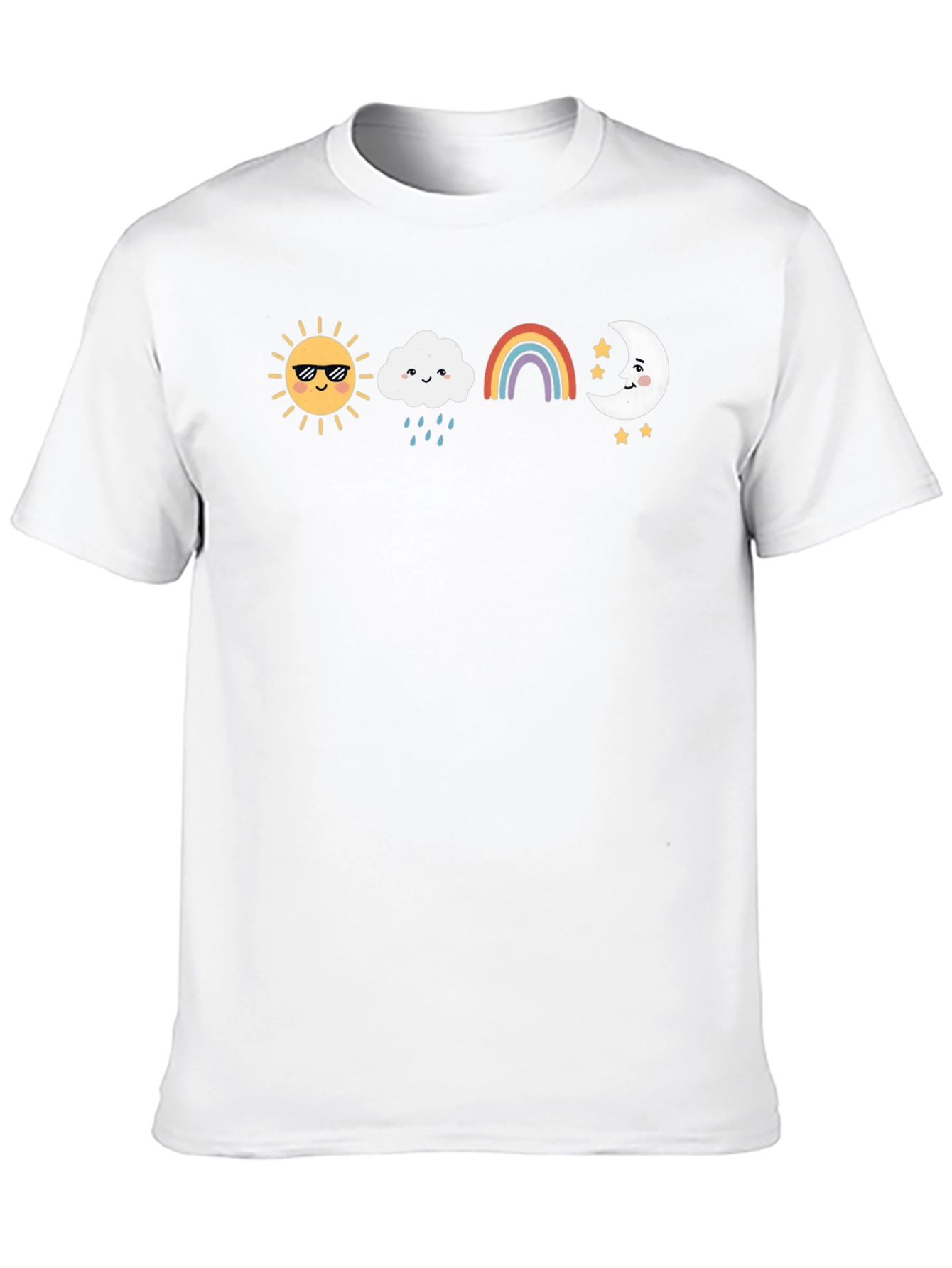 Sun Cloud Rainbow Moon Graphic Tee