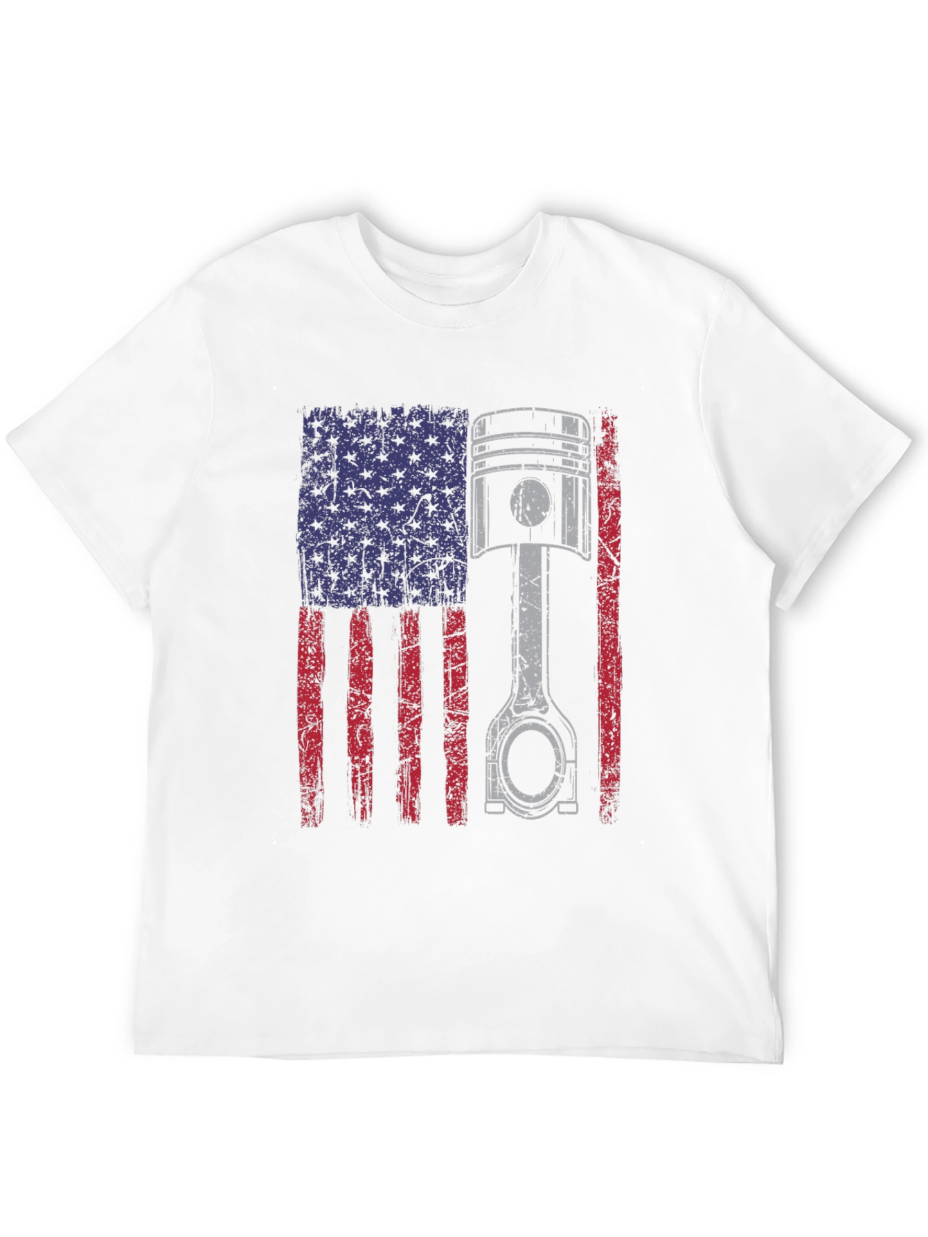 American Flag Piston T-Shirt - Automotive Enthusiast Apparel