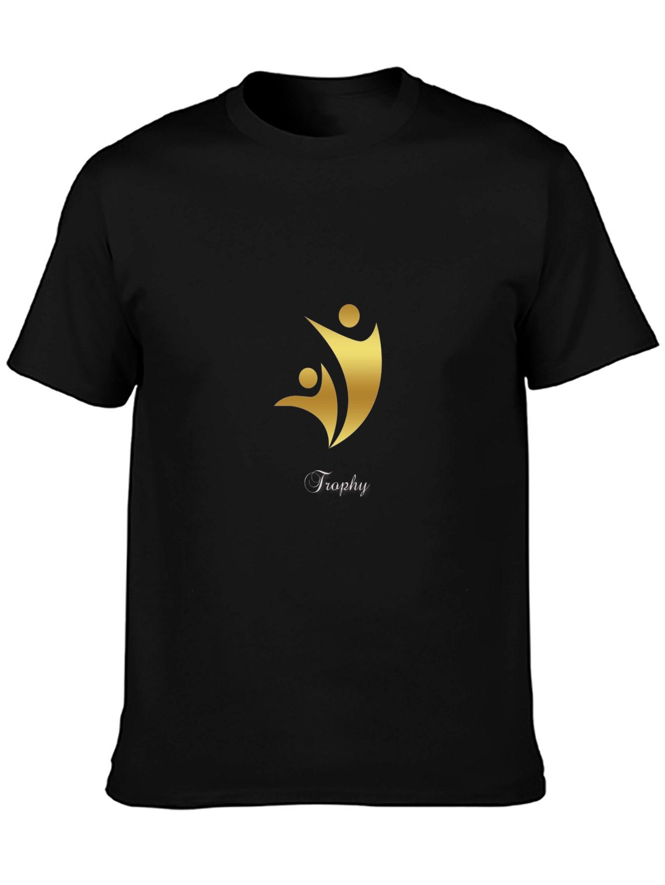 Black T-Shirt with Gold Trophy Graphic