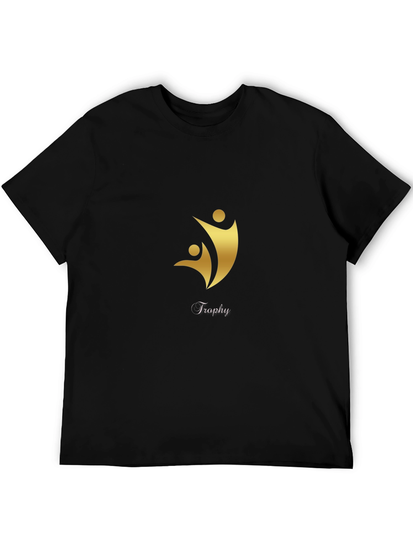 Black T-Shirt with Gold Trophy Graphic