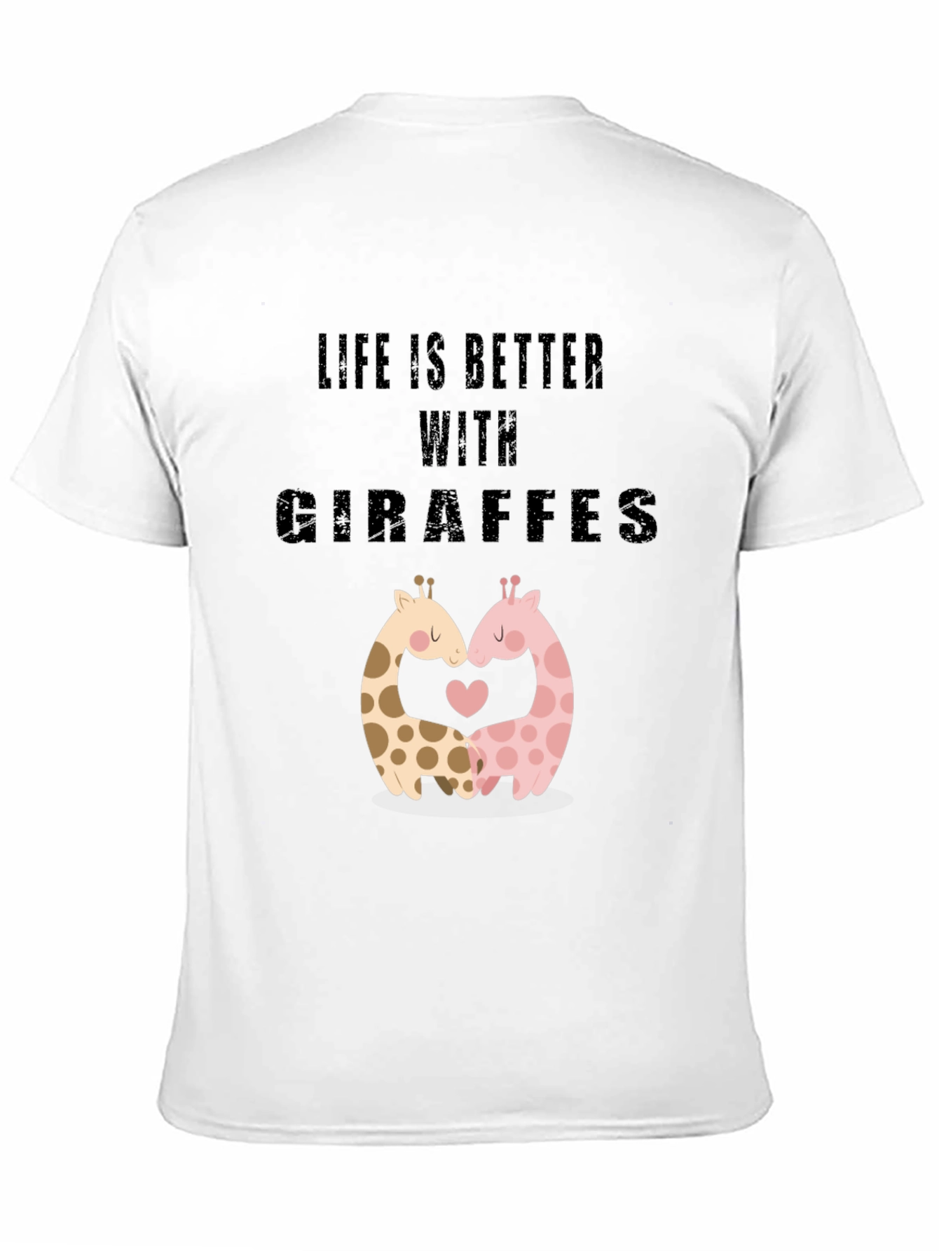Life Is Better With Giraffes Black T-Shirt