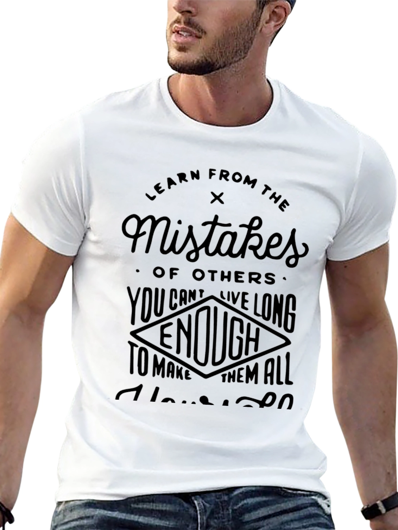 Learn from Mistakes Black T-Shirt