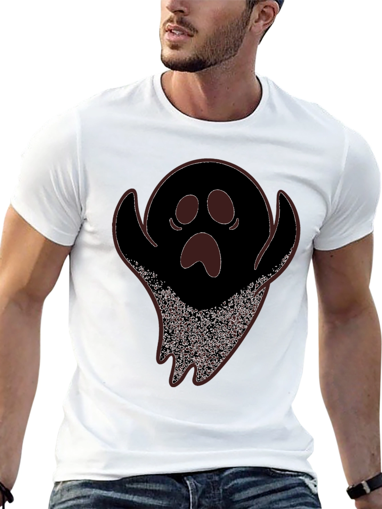 Spooky Ghost Graphic Tee - Halloween T-Shirt