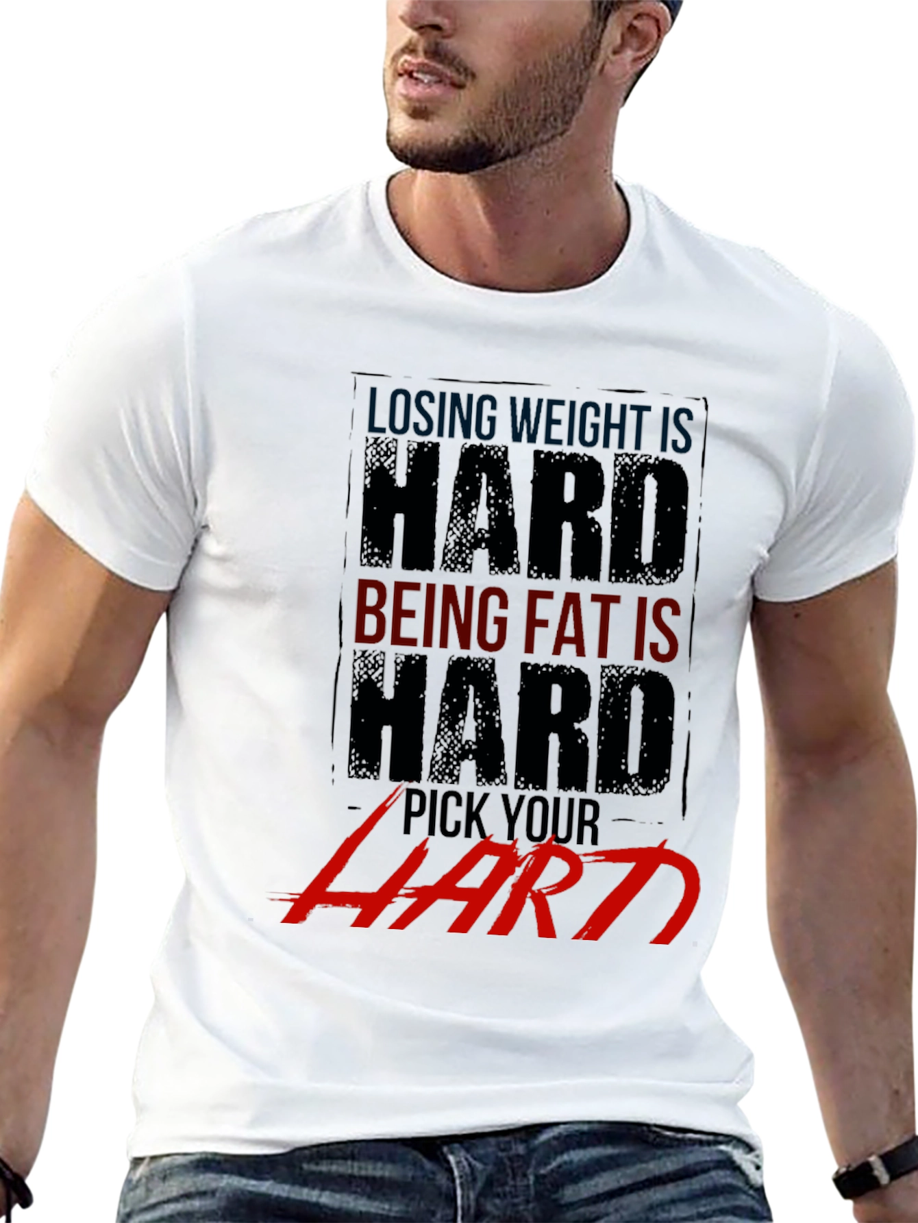 Losing Weight Is Hard T-Shirt - Gym Motivation Apparel