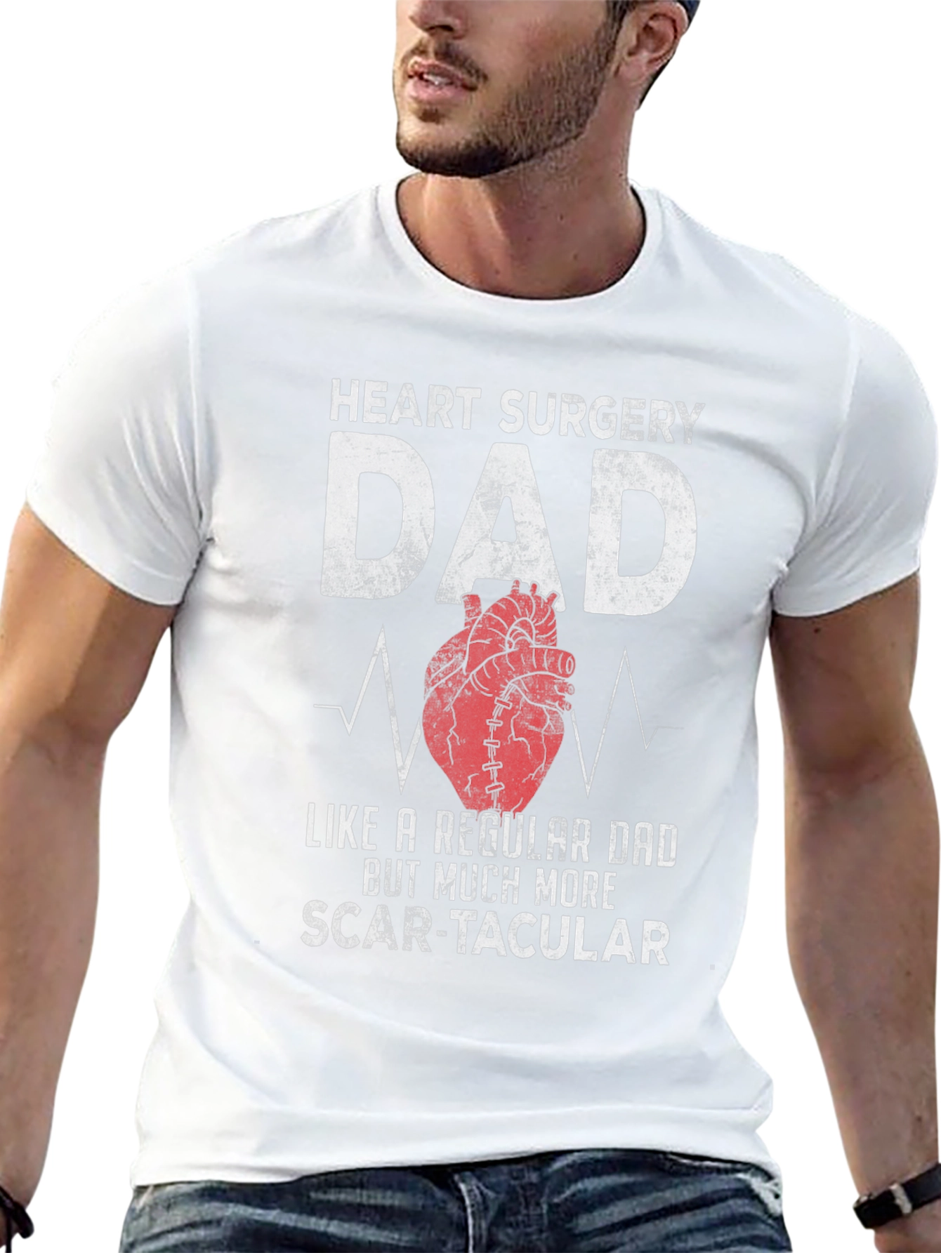 Heart Surgery Dad T-Shirt - Scar-tacular Fathers Day Tee