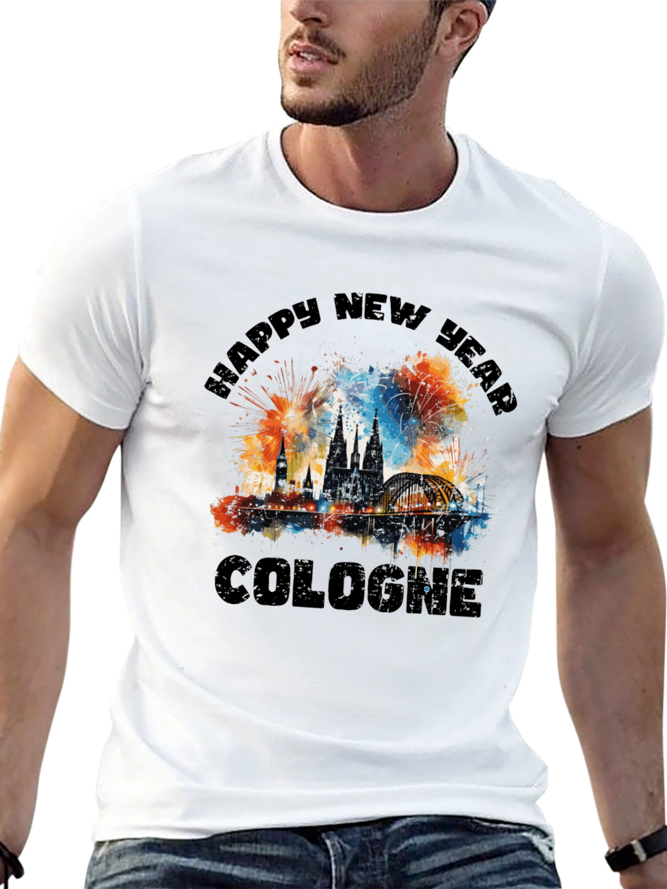 Cologne Happy New Year Graphic T-Shirt
