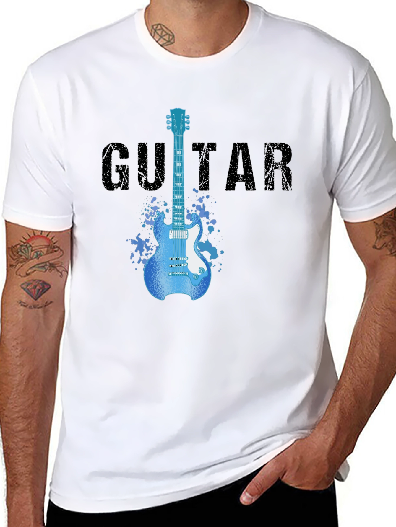 Guitar Graphic T-Shirt - Rock Star Style Tee