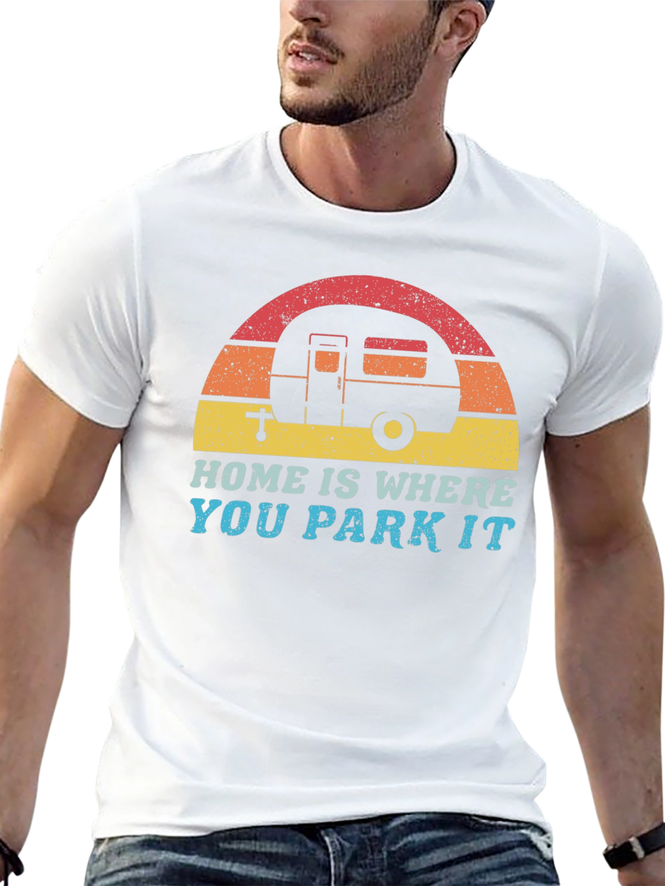 Home is Where You Park It Retro Camping Tee